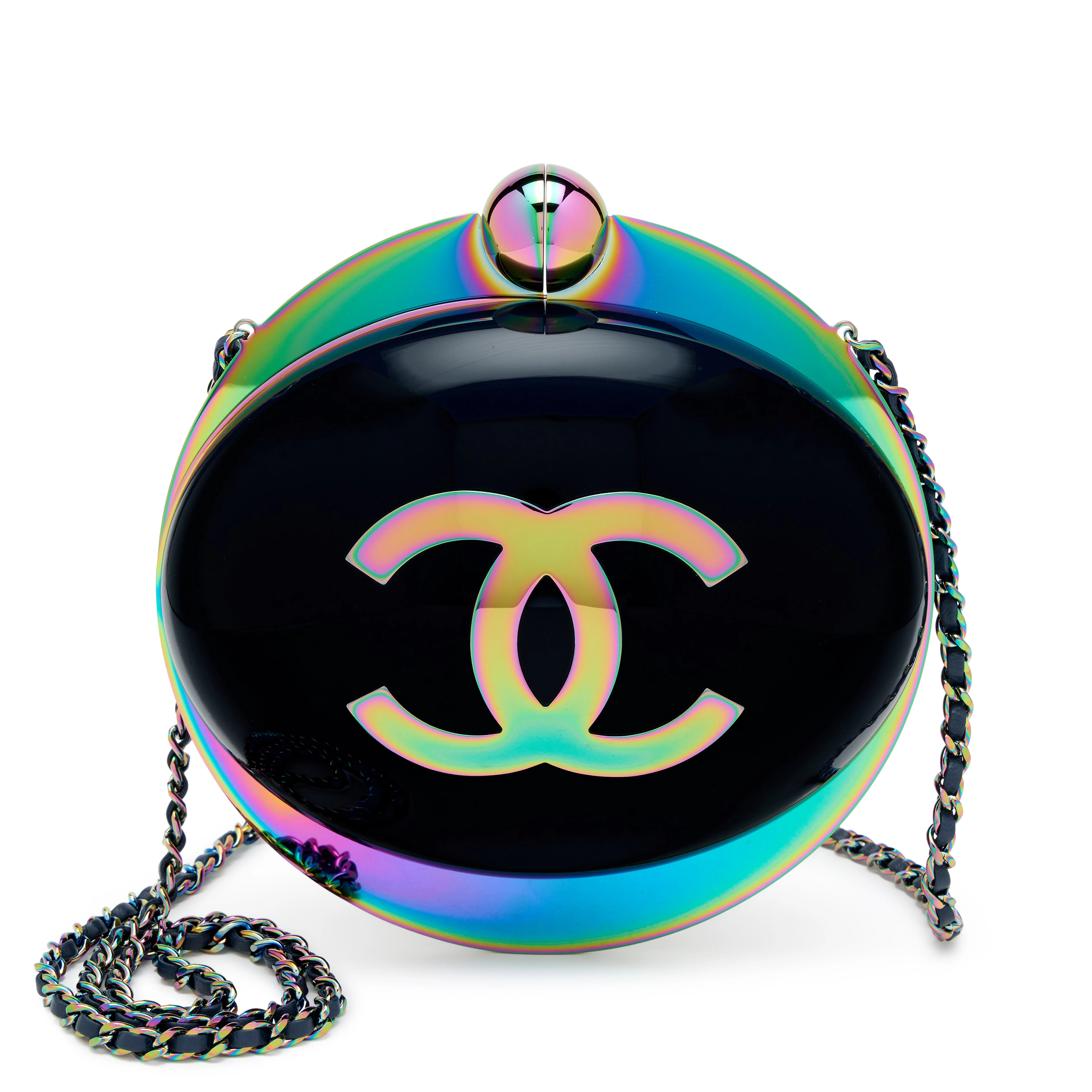 Blue Resin On The Moon CC Minaudière Bag Rainbow Hardware, 2017