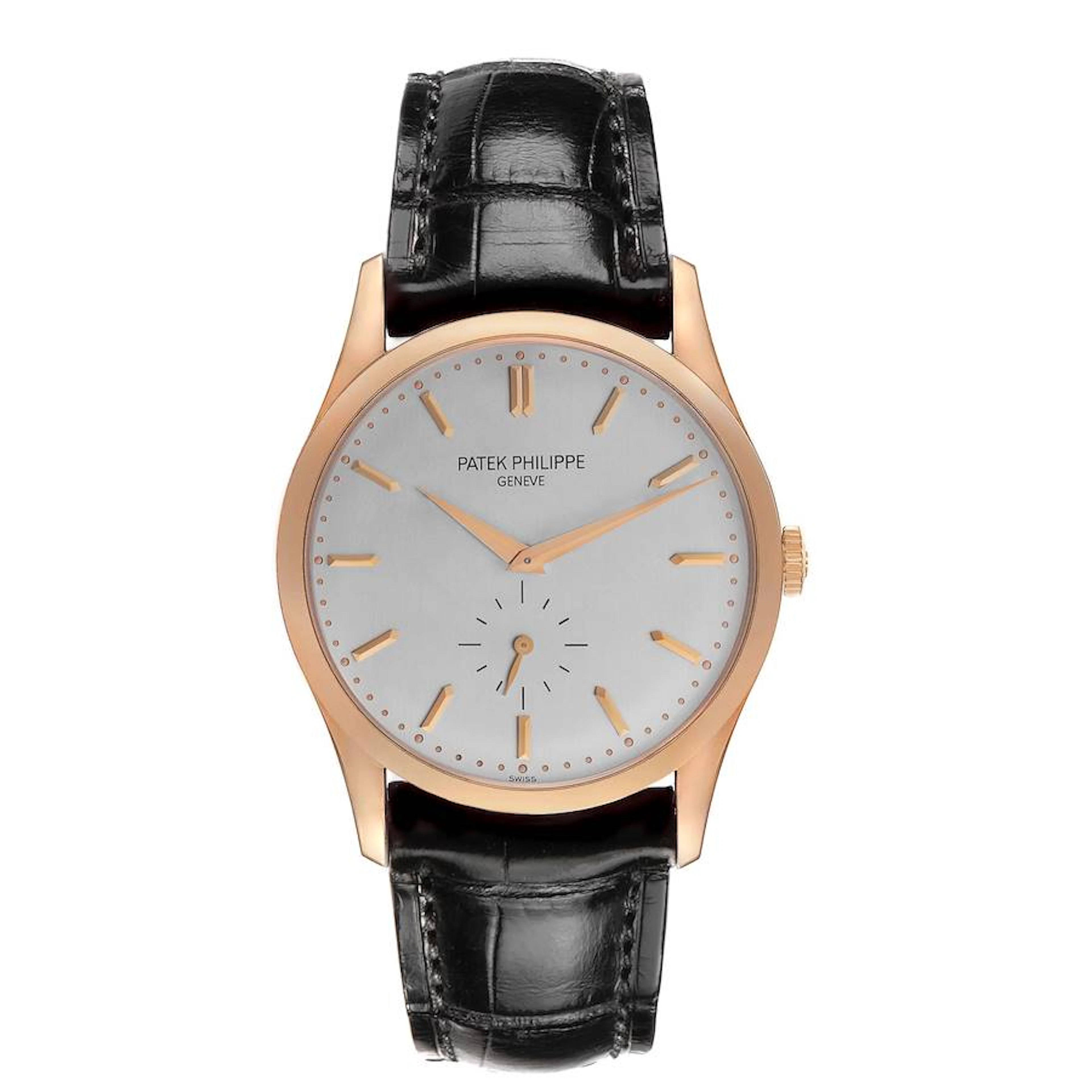 Calatrava (Reference 5196R). A 37mm rose gold manual wind wristwatch.