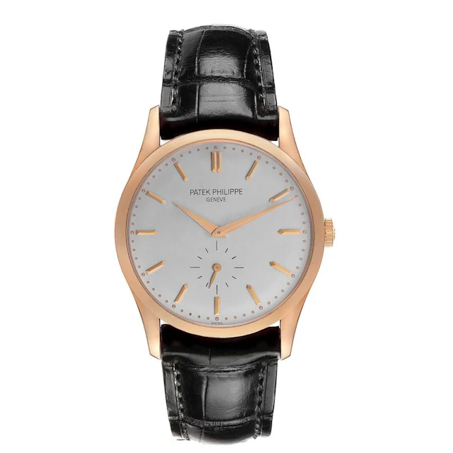 Calatrava (Reference 5196R). A 37mm rose gold manual wind wristwatch.