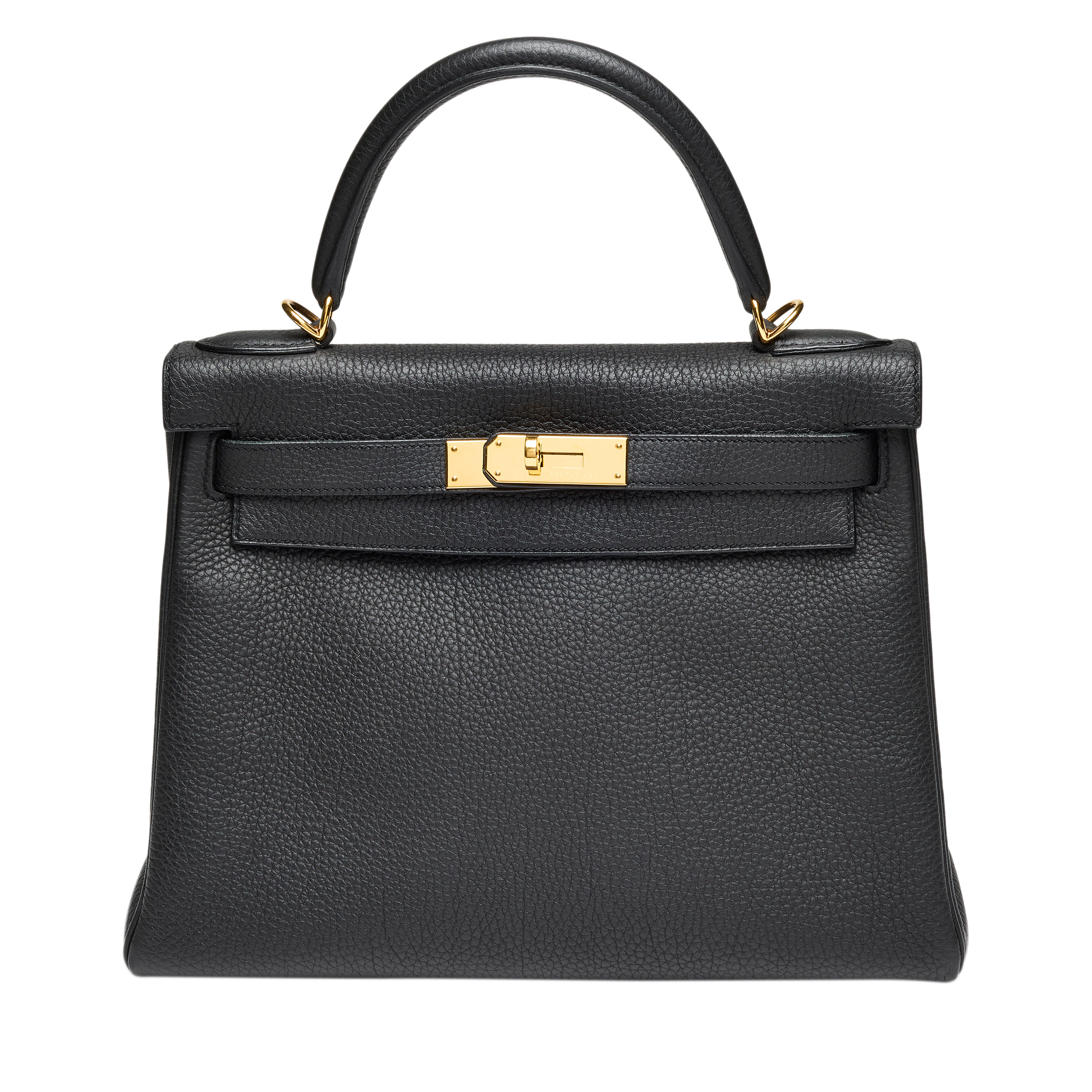 Black Togo Retourne Kelly 28 Gold Hardware, 2015