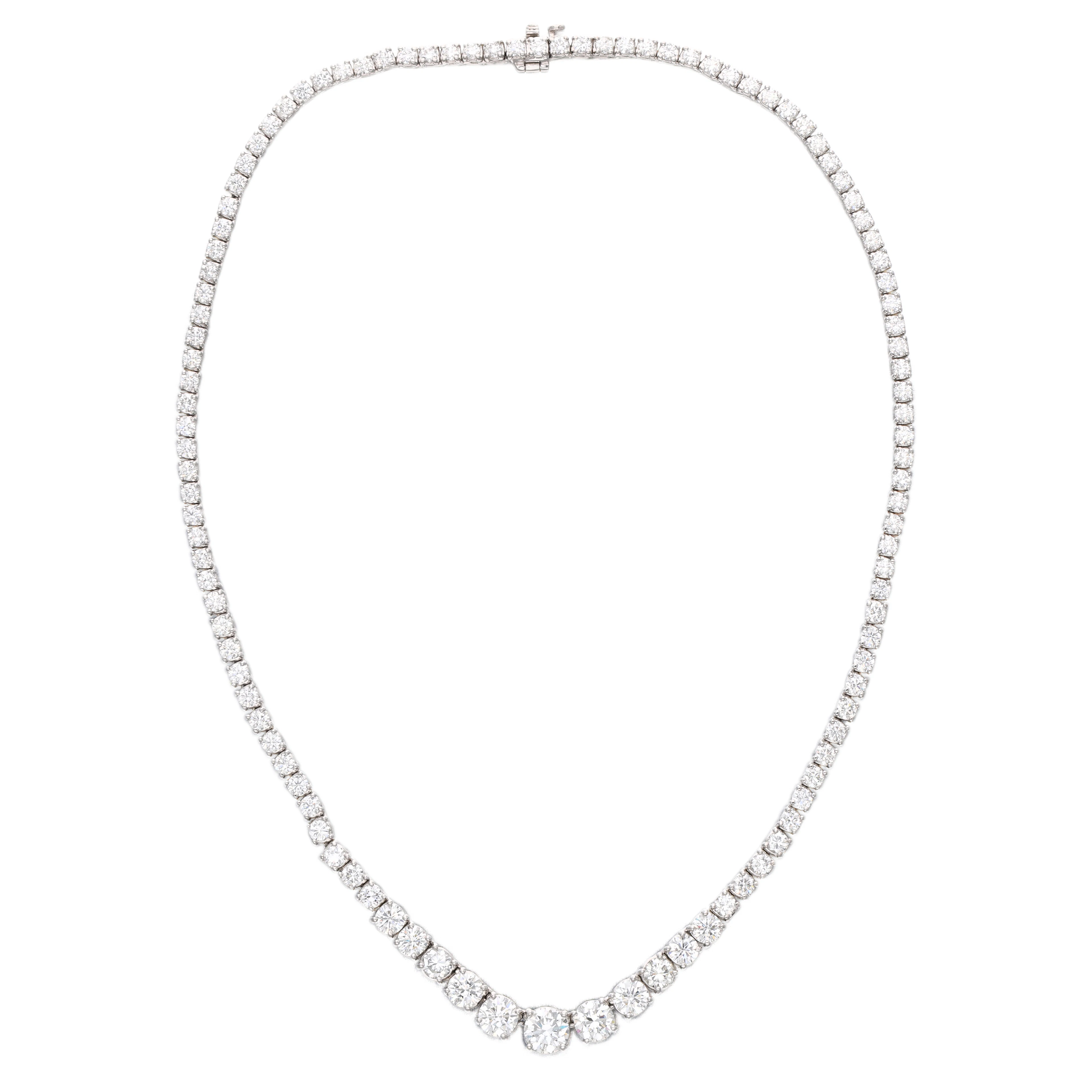 White Gold and 20.00cts Diamond Rivière Tennis Necklace