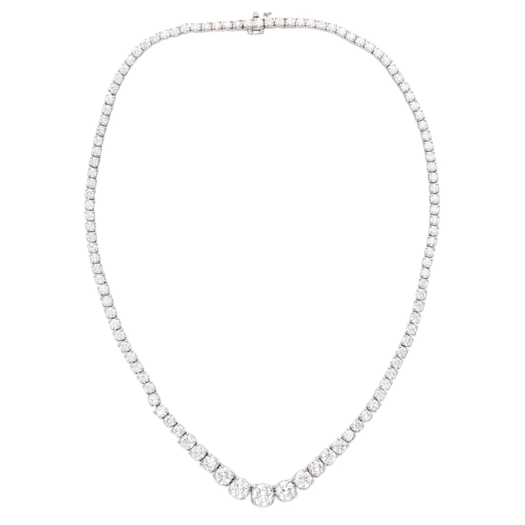 White Gold and 20.00cts Diamond Rivière Tennis Necklace