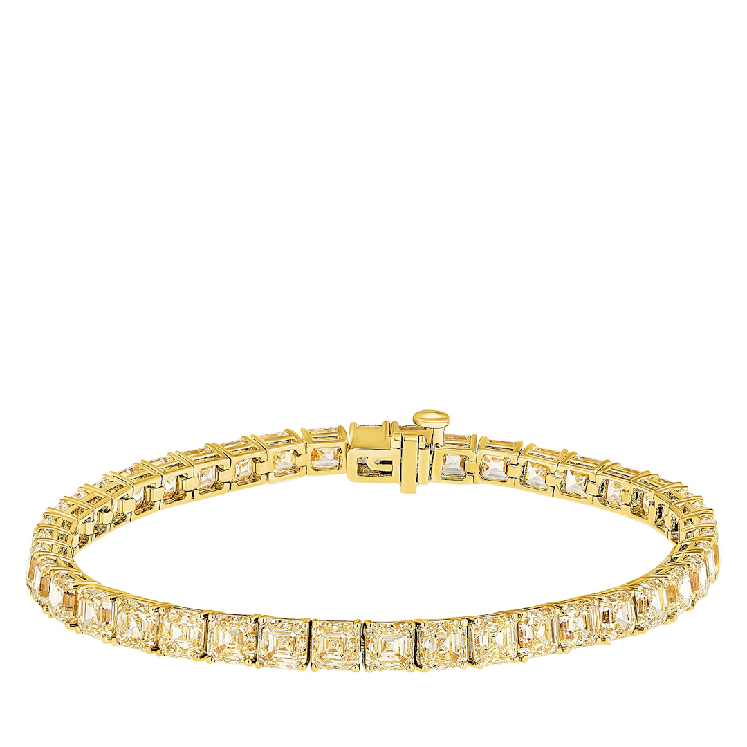 Gold and 20.80ctw Yellow Diamond Tennis Bracelet