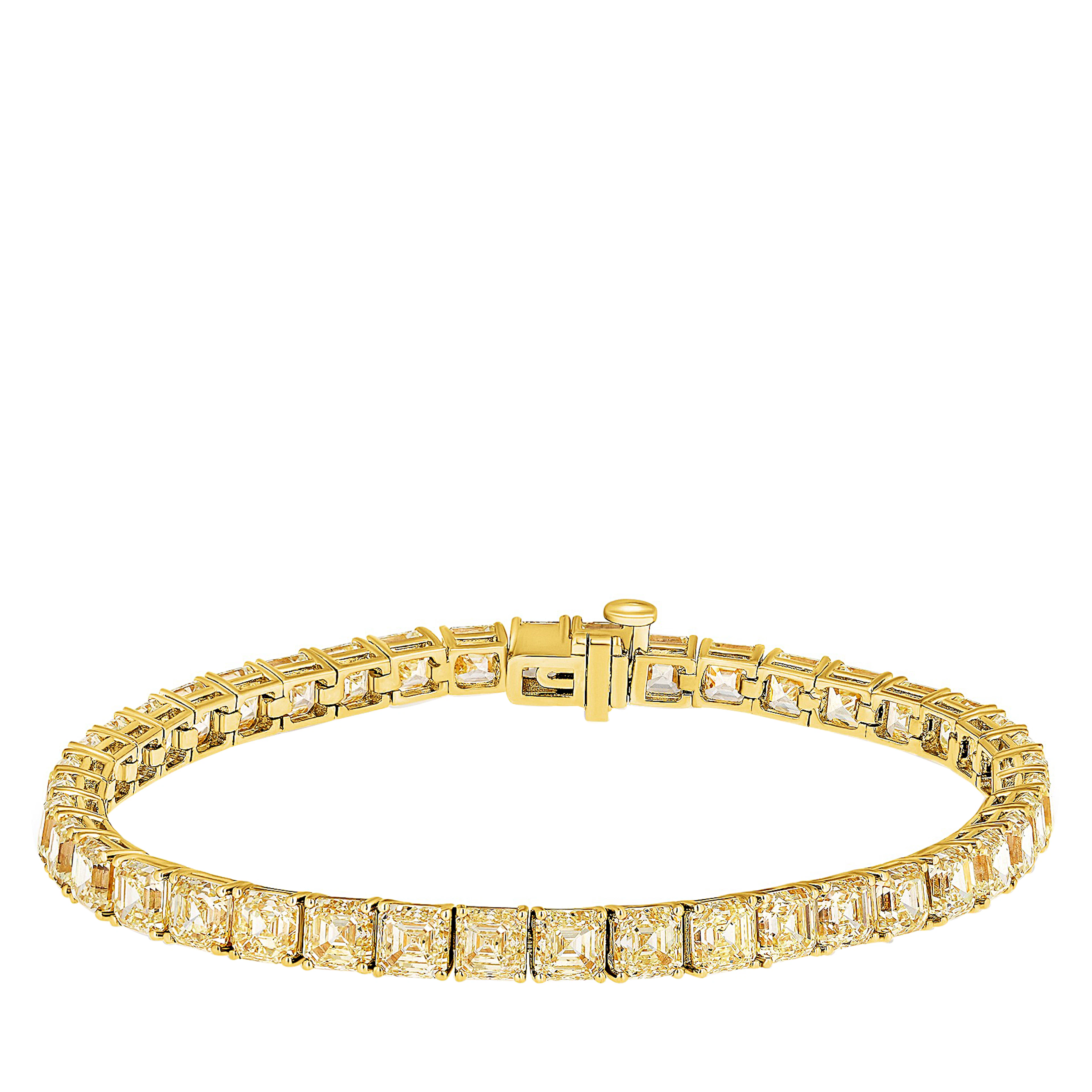 Gold and 20.80ctw Yellow Diamond Tennis Bracelet