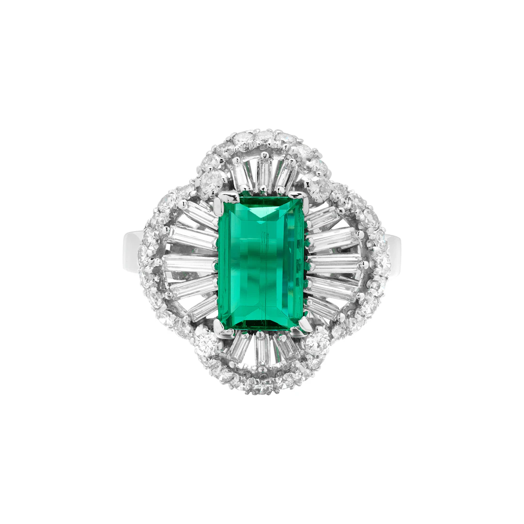 Platinum, 1.92ct Colombian Emerald and Diamond Ring