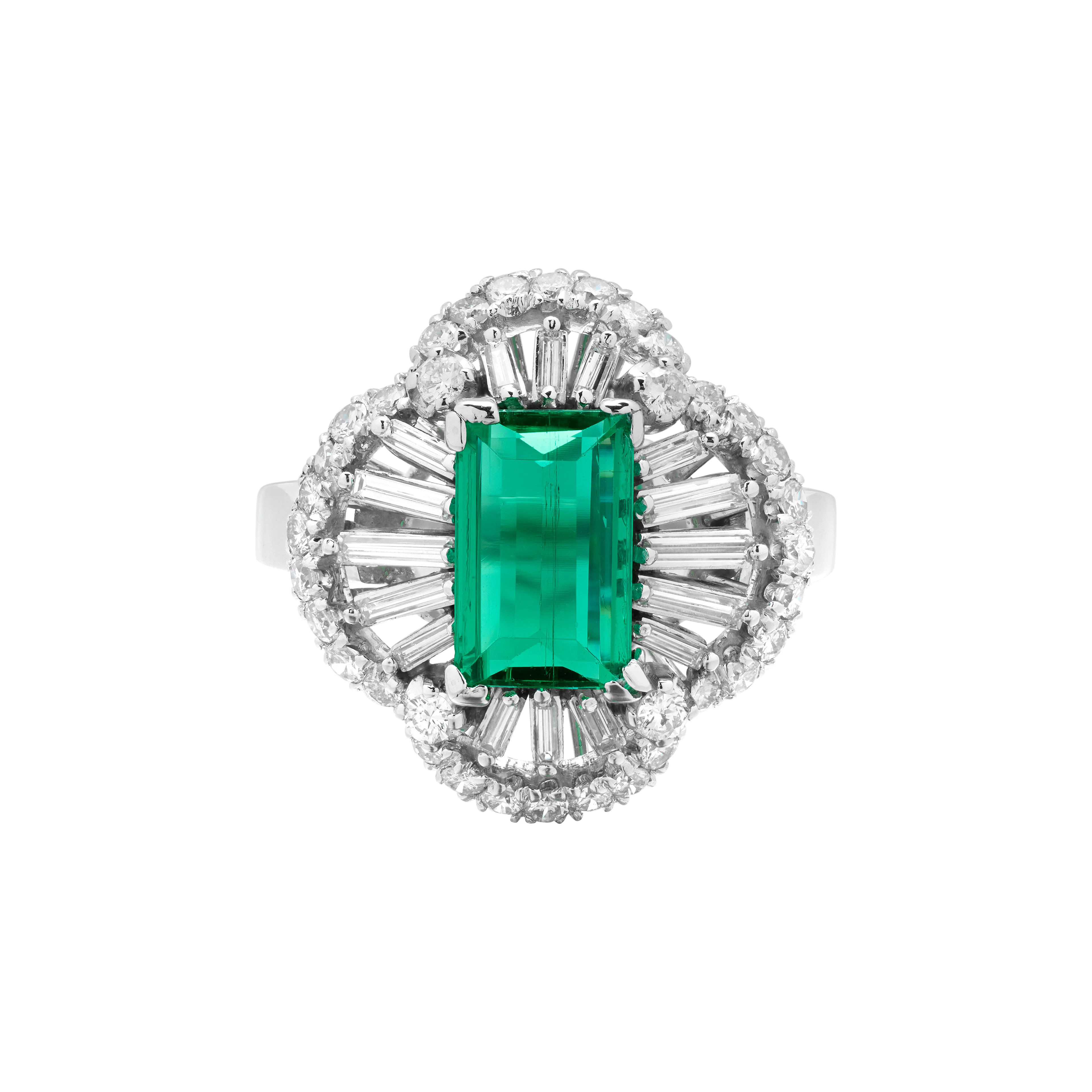 Platinum, 1.92ct Colombian Emerald and Diamond Ring