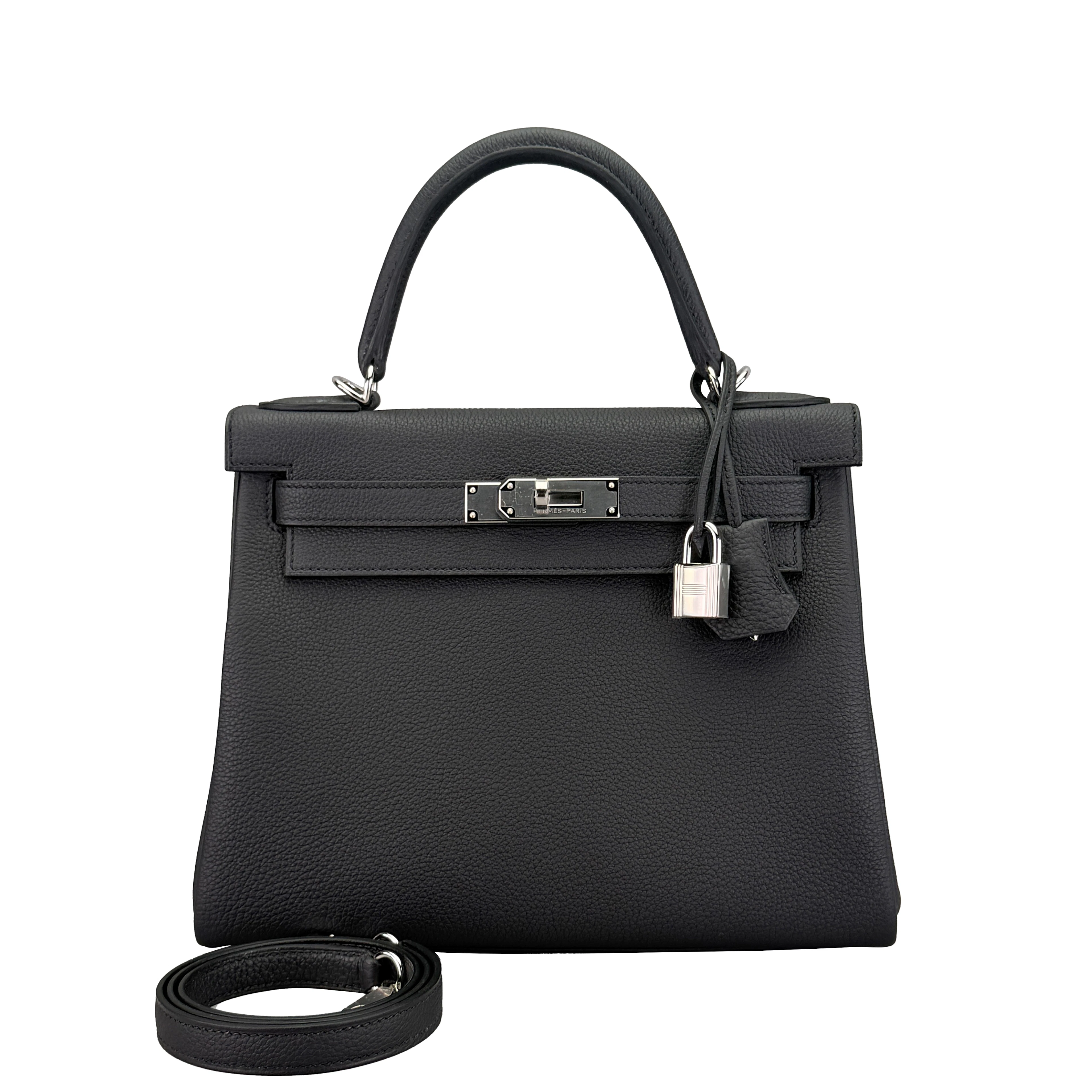 Black Togo Retourne Kelly 28 Palladium Hardware, 2026