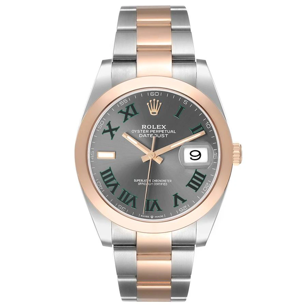 Datejust 'Wimbledon' (Reference 126301). A 41mm rose gold stainless