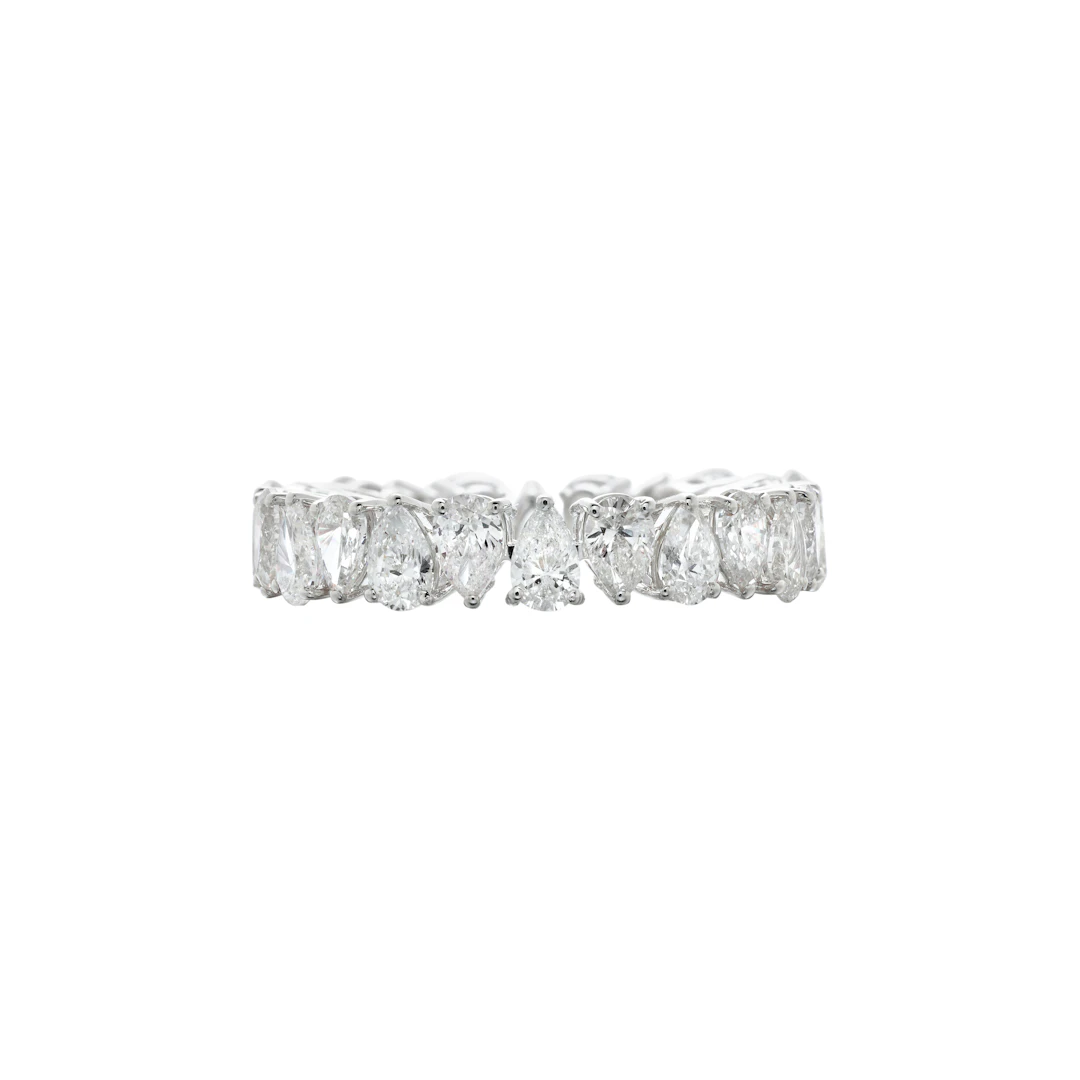 White Gold and 3.35ctw Pear Shape Diamond Eternity Band Ring