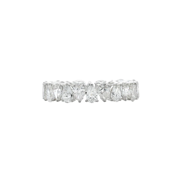 White Gold and 3.35ctw Pear Shape Diamond Eternity Band Ring