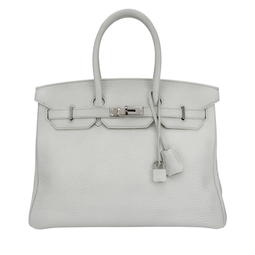 White Togo Birkin 35 Palladium Hardware, 2012