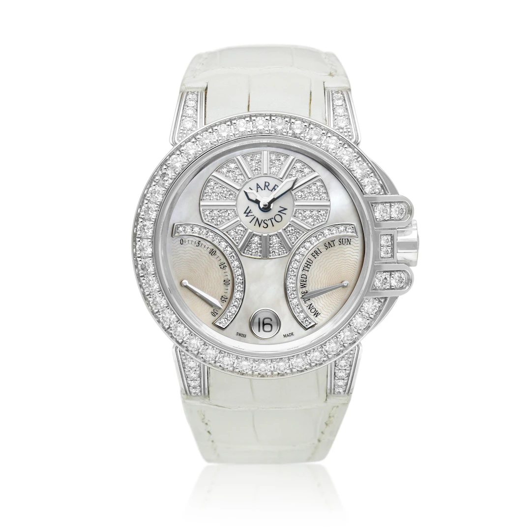 Ocean Biretrograde (Reference 400-UABI36W). A white gold and diamond-set