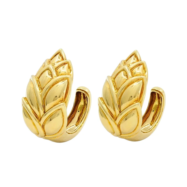 Vintage Gold Foliate Earclips
