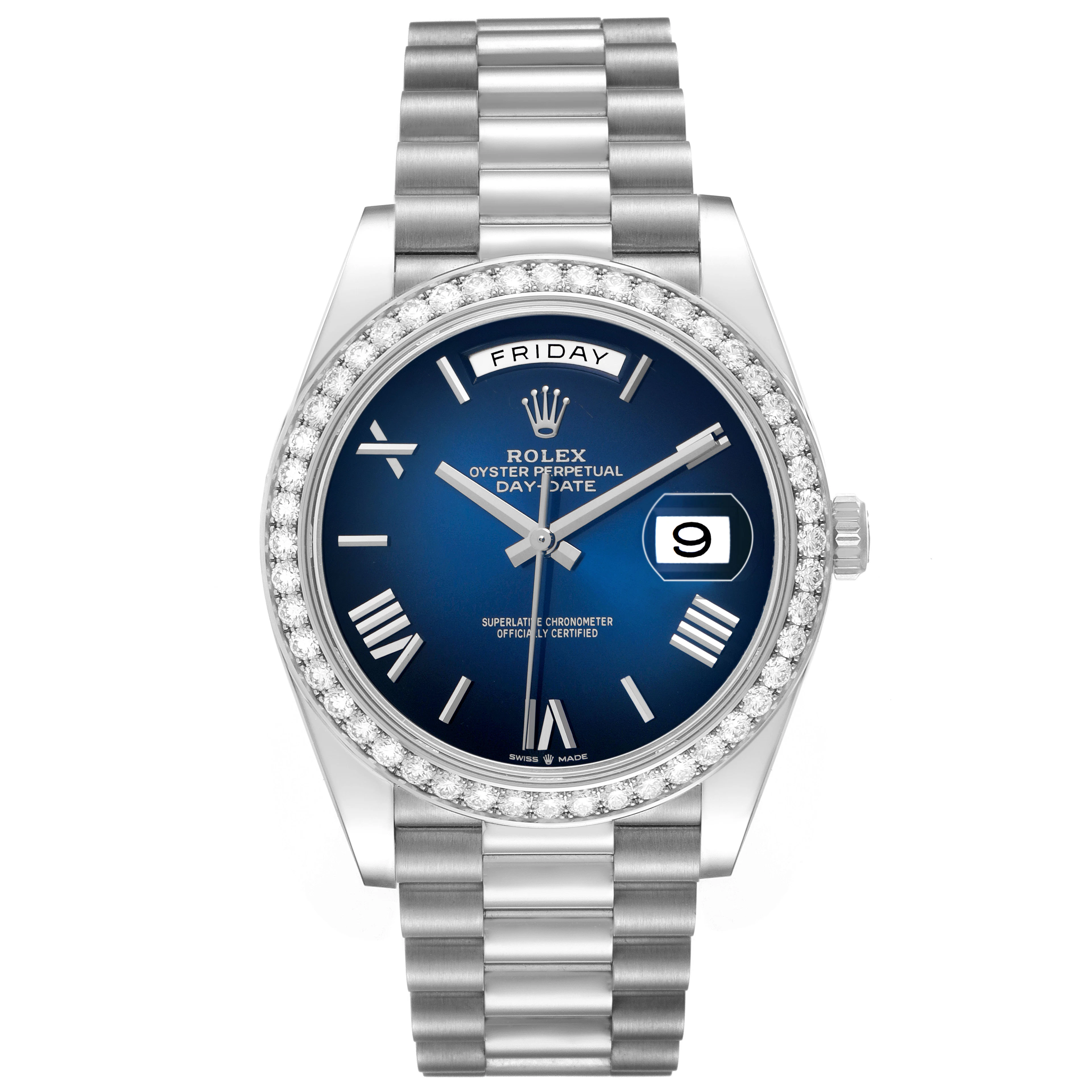 President Day-Date (Reference 228349RBR). A 40mm white gold diamond