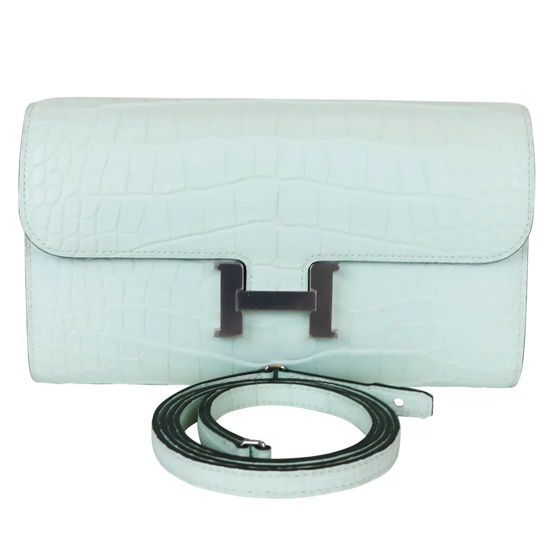 Vert Peppermint Matte Alligator Constance-To-Go Wallet Palladium Hardware, 2025
