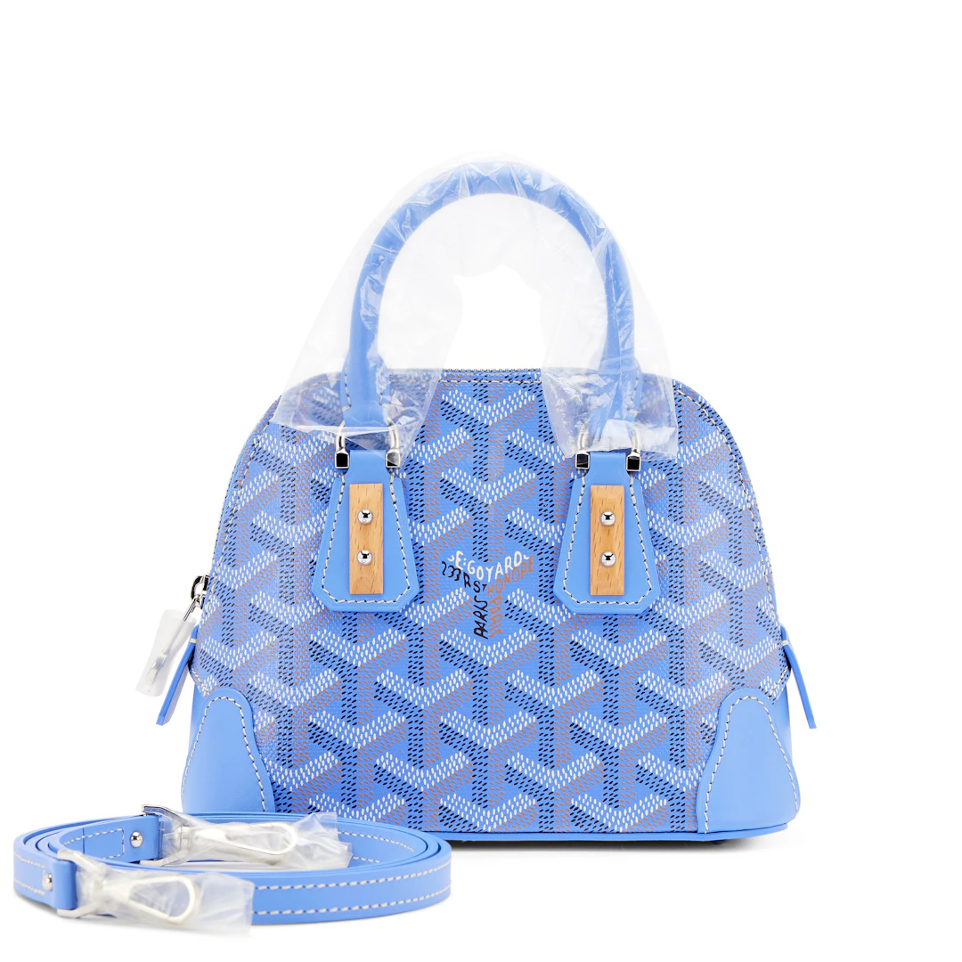Iris Goyardine Canvas and Chevroches Calfskin Vendome Nano Bag Silver