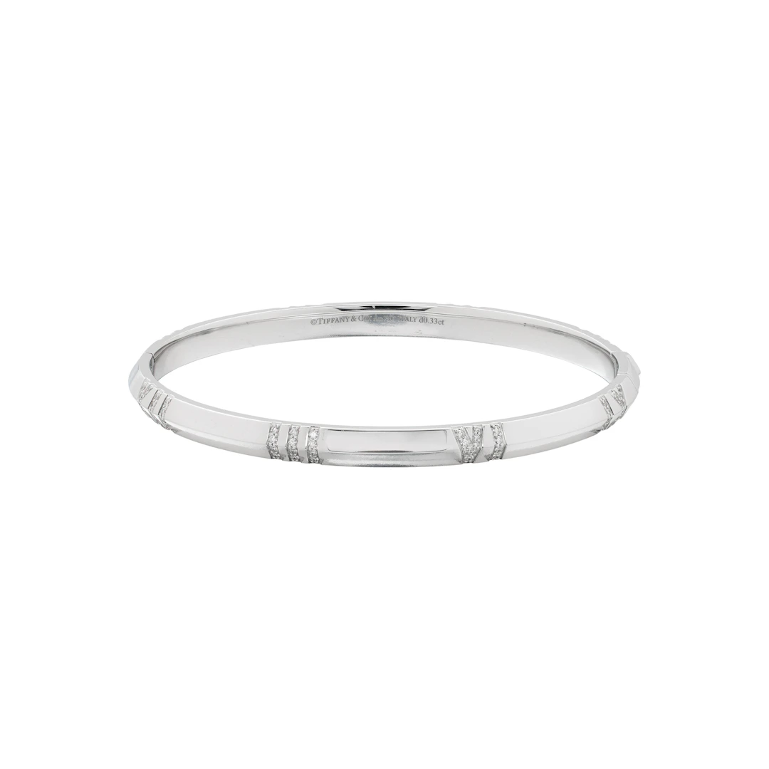 White Gold and Diamond Atlas Bangle Bracelet