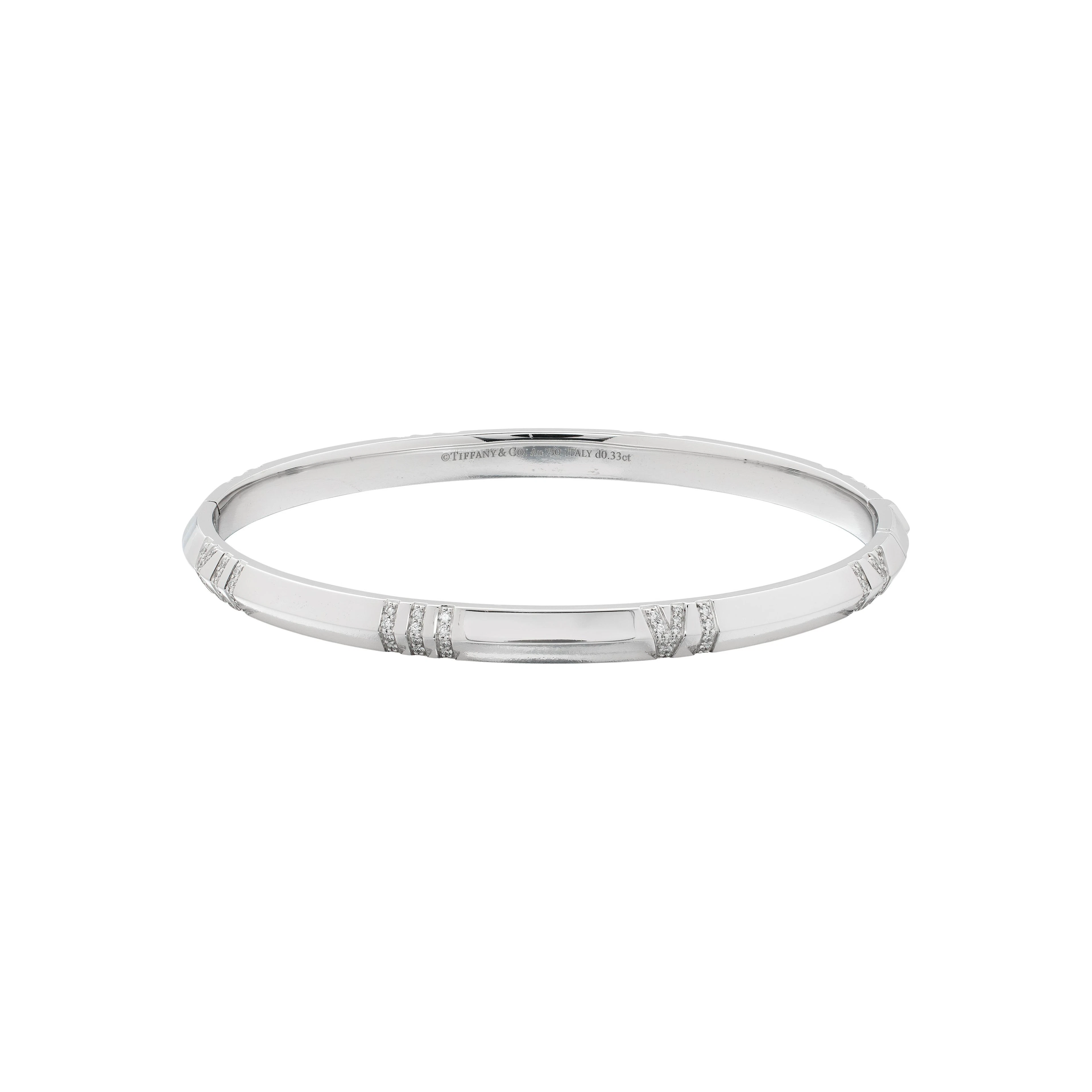 White Gold and Diamond Atlas Bangle Bracelet