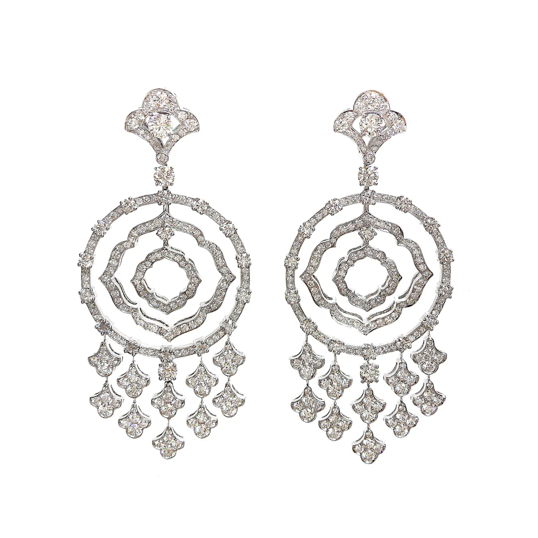 White Gold and Diamond Gypsy Earrings