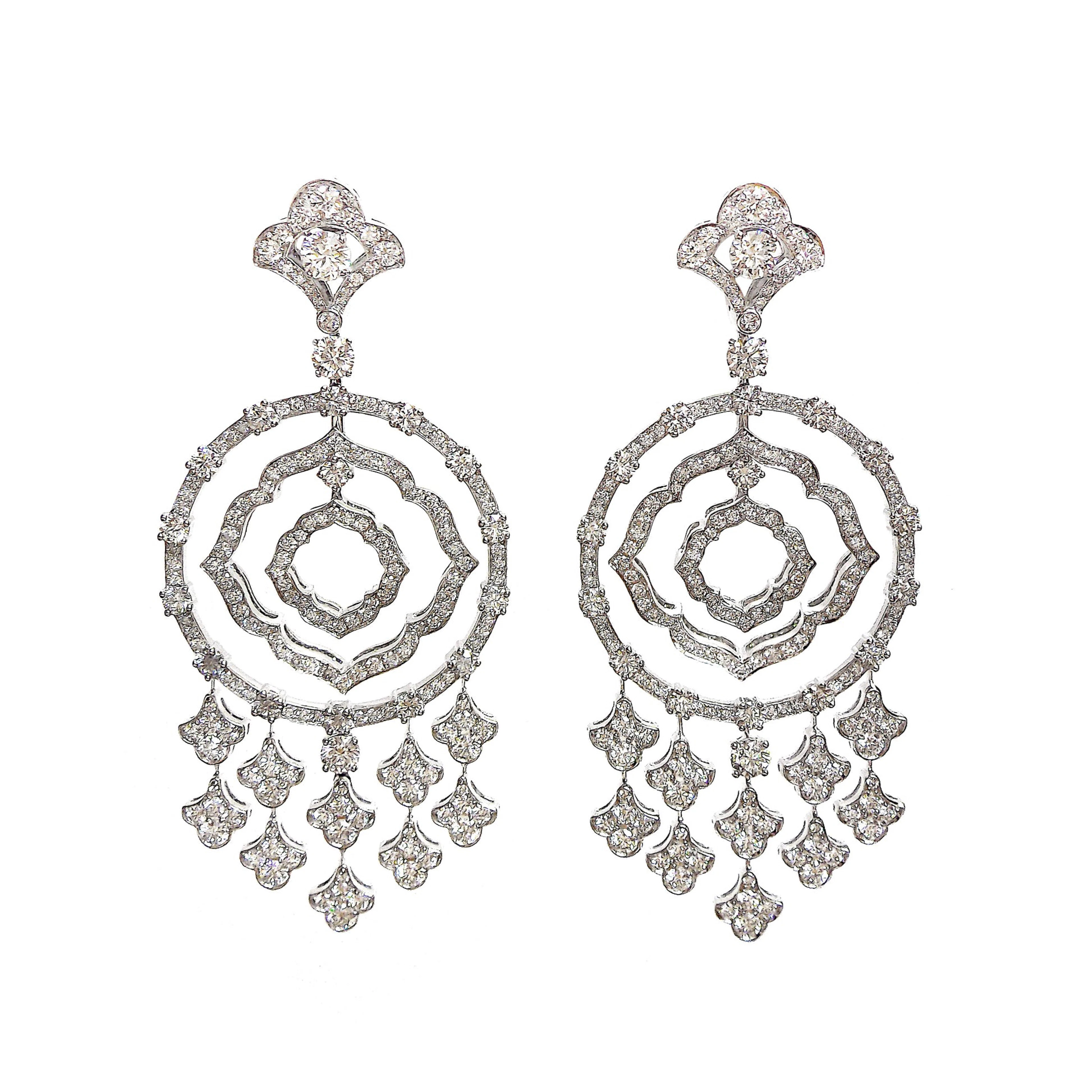 White Gold and Diamond Gypsy Earrings