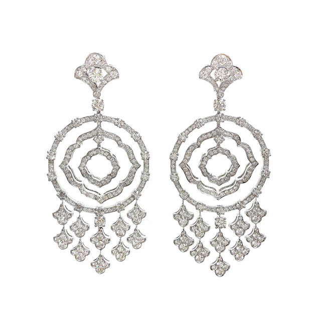 White Gold and Diamond Gypsy Earrings