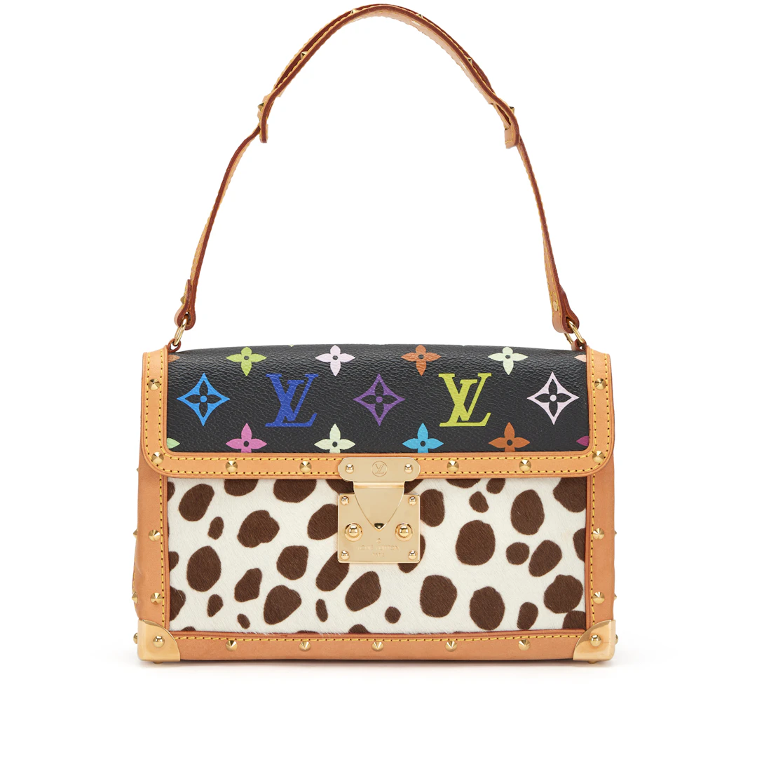 Takashi Murakami Black Monogram Rainbow Coated Canvas and Dalmatian