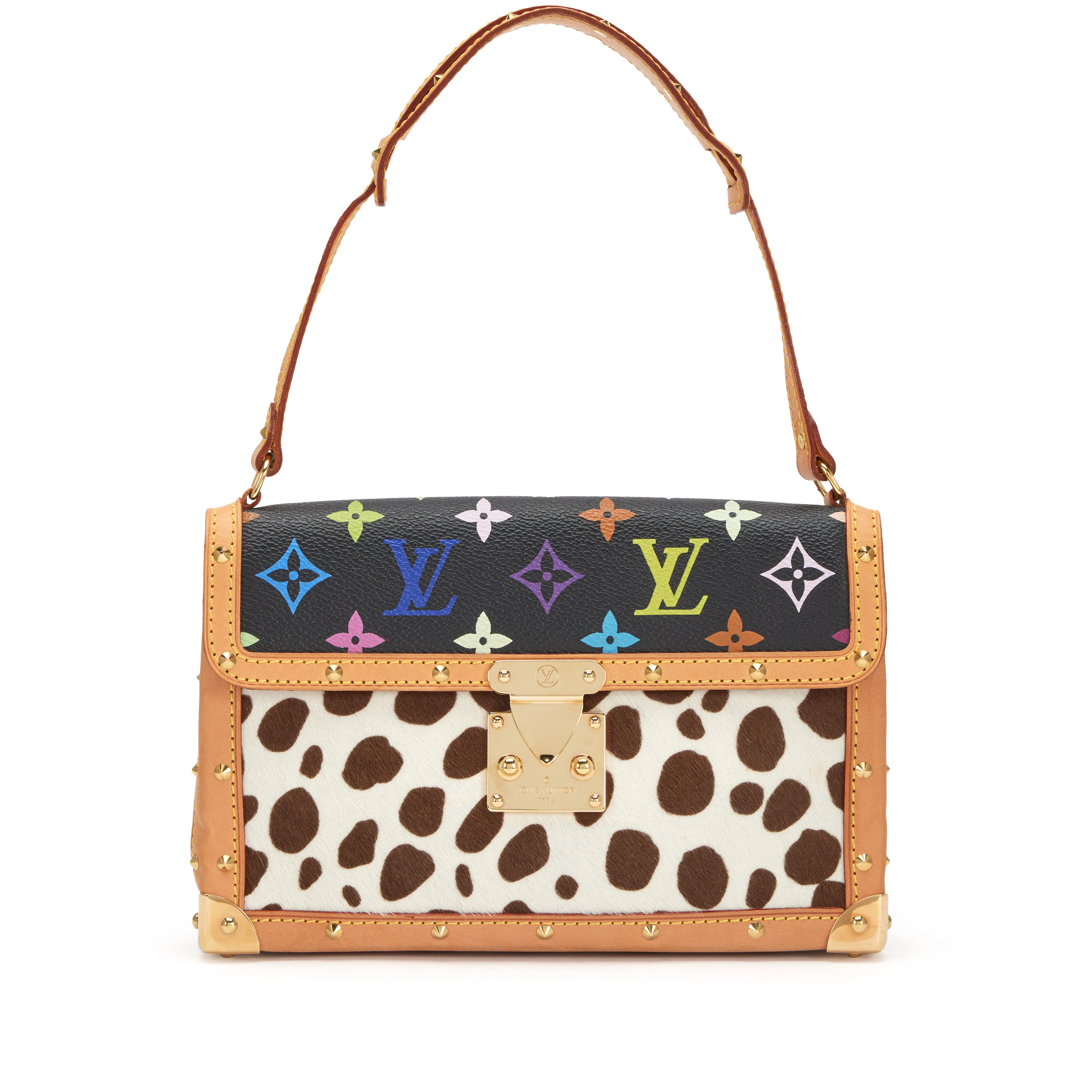 Takashi Murakami Black Monogram Rainbow Coated Canvas and Dalmatian