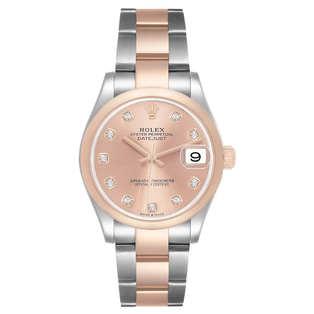 Datejust (Reference 278241). A 31mm stainless steel rose gold diamond-set