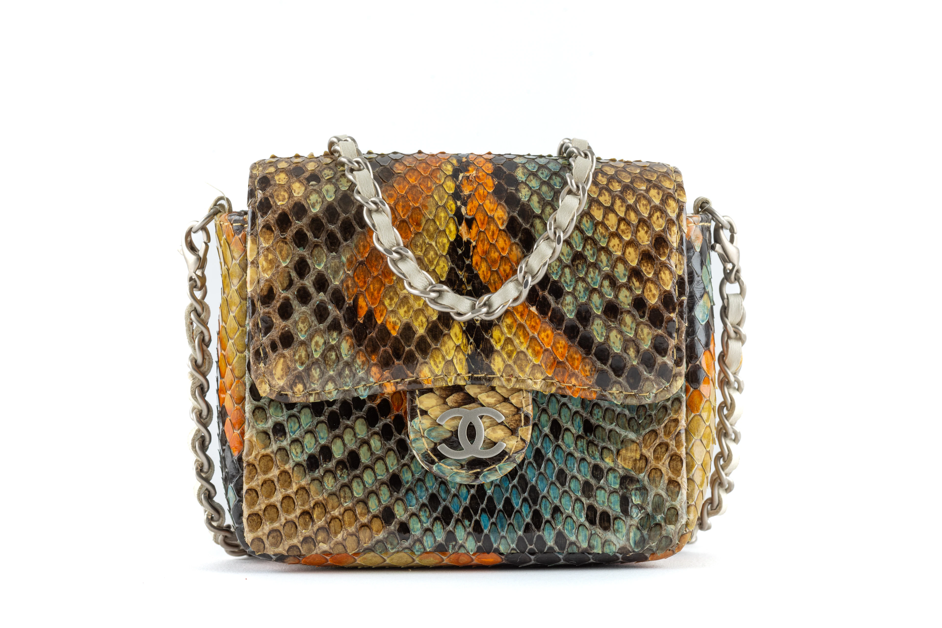 Chanel Multicolor Python Micro mini shoulder bag