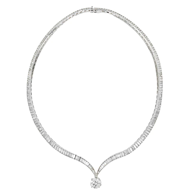 Platinum, 3.41ct Round Brilliant Cut Diamond Convertible Drop and