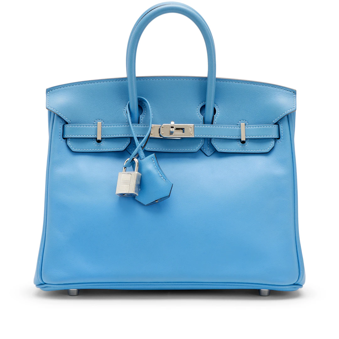 Bleu Paradis Swift Birkin 25 Palladium Hardware, 2015