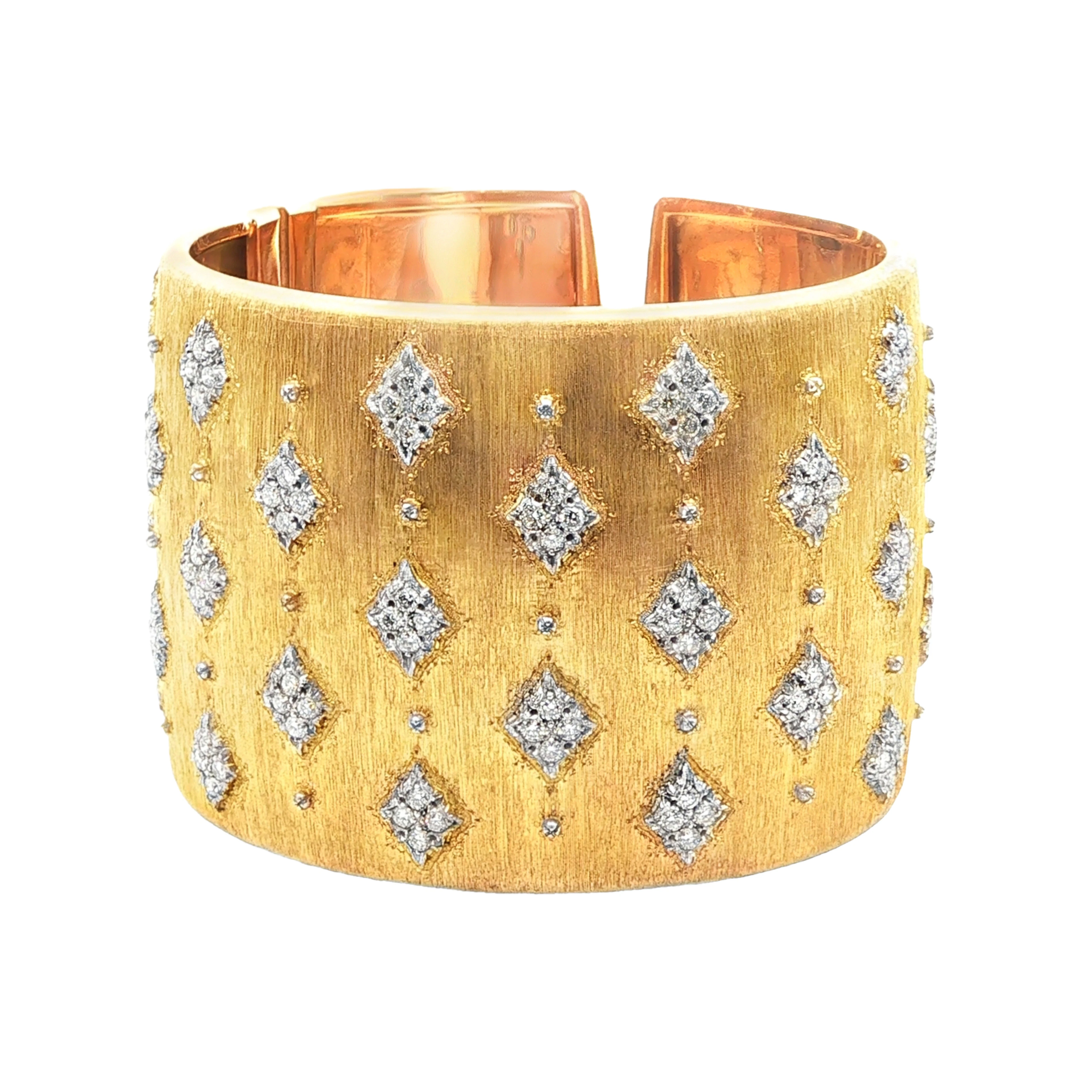 Vintage Gold and Diamond Cuff Bracelet