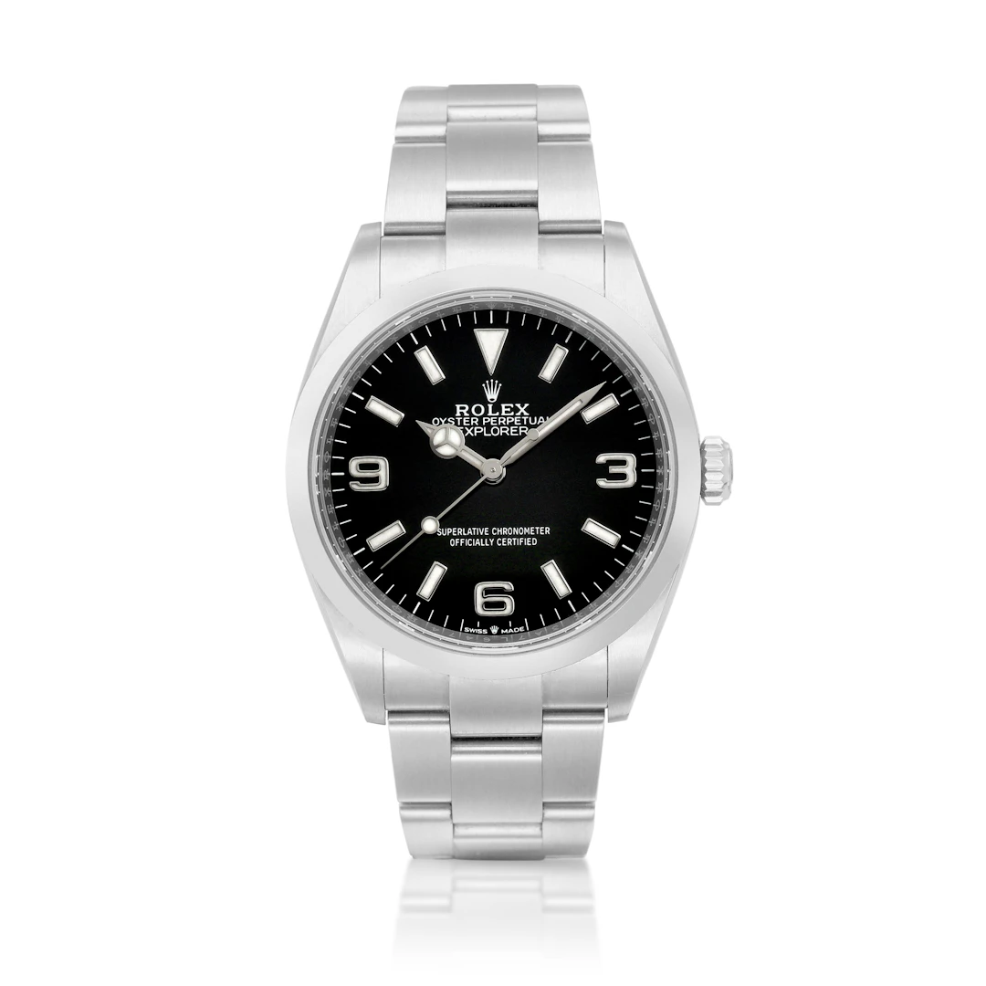 Explorer (Reference 124270). A 36mm stainless steel automatic wristwatch. 2024