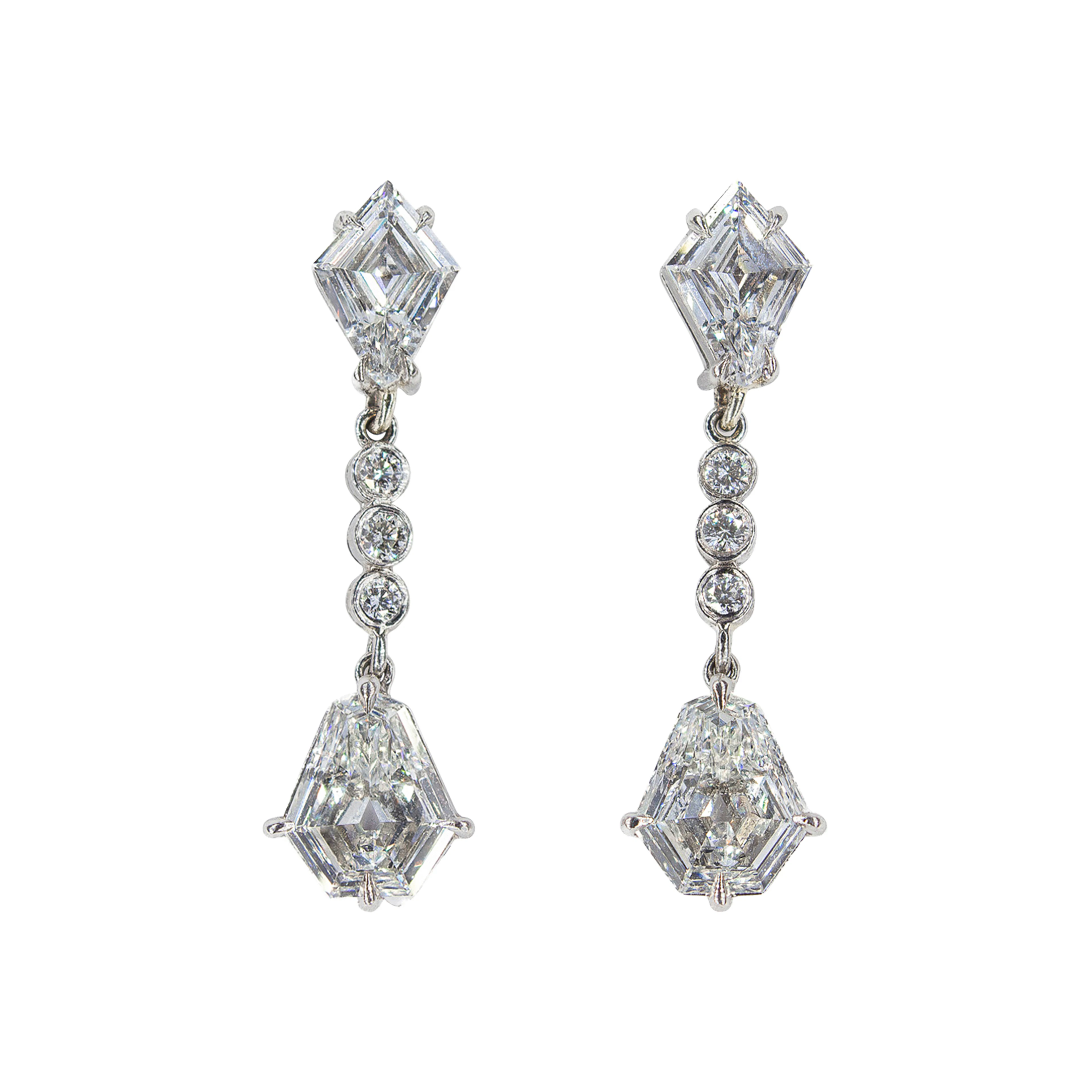 Platinum and Diamond Drop Earrings