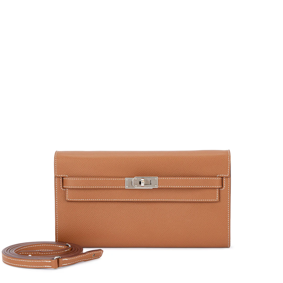 Gold Epsom Kelly-To-Go Wallet Palladium Hardware, 2021