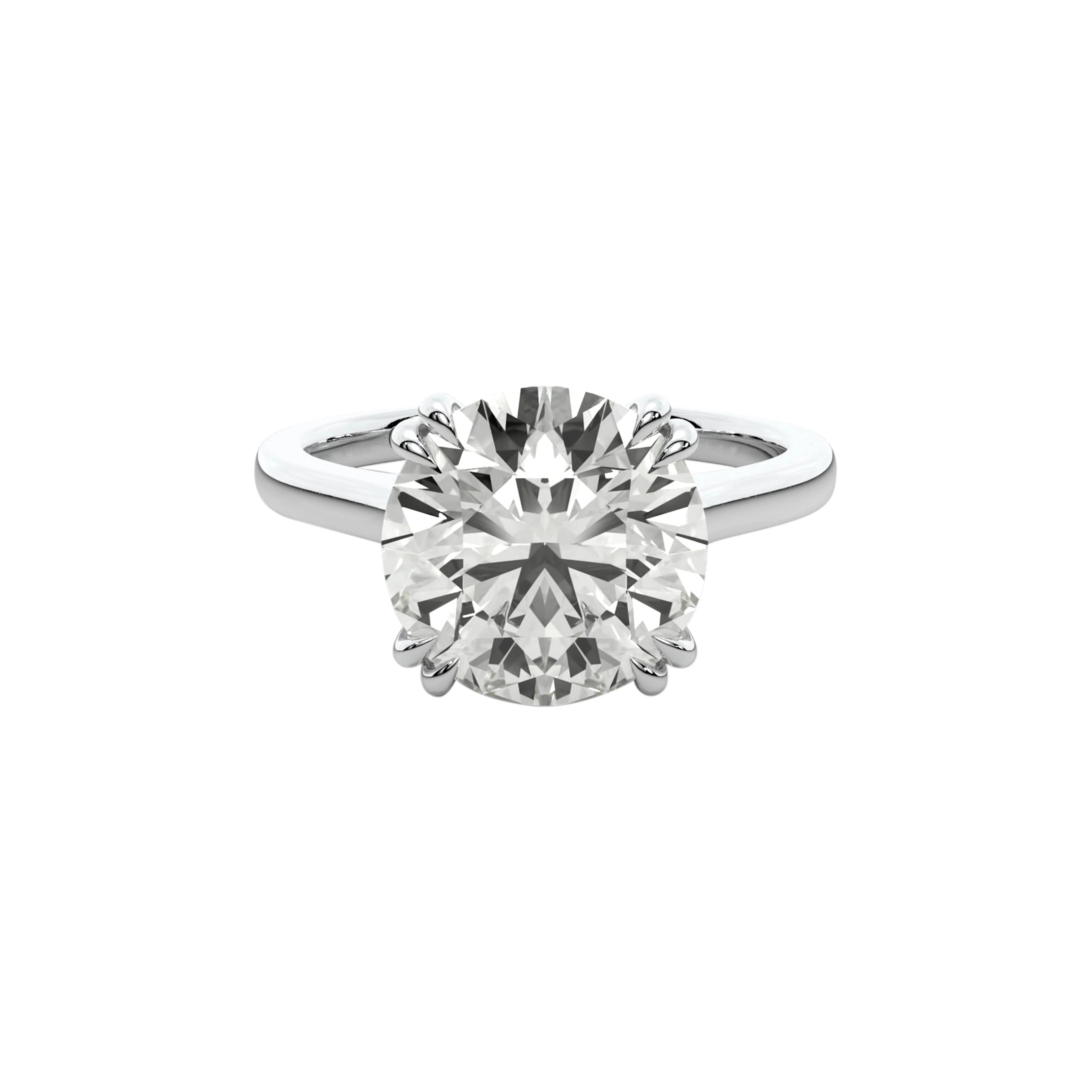 Platinum and 10.00-13.99ct Round Brilliant Cut Diamond Engagement Ring