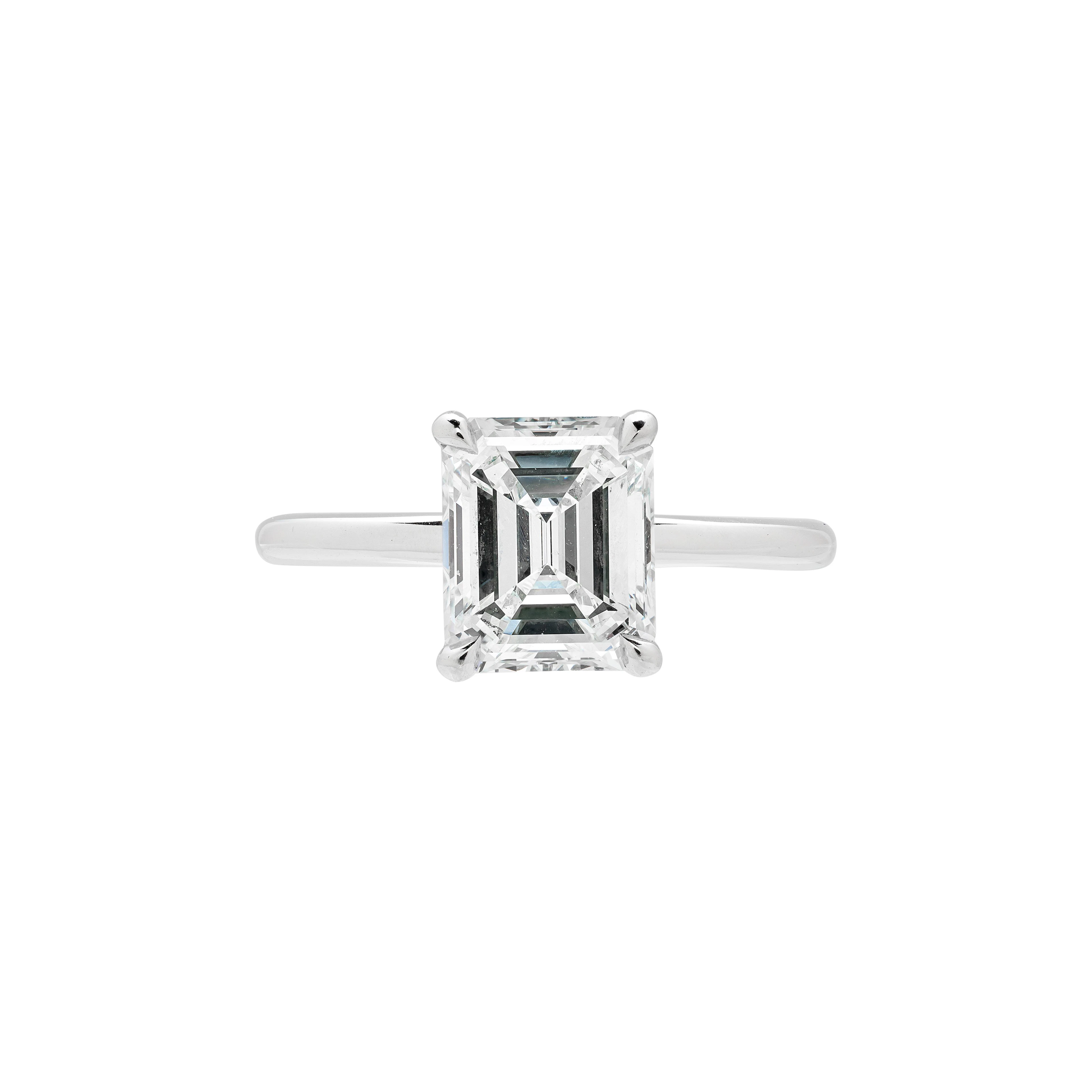 Platinum and 2.05ct Emerald Cut Diamond Engagement Ring