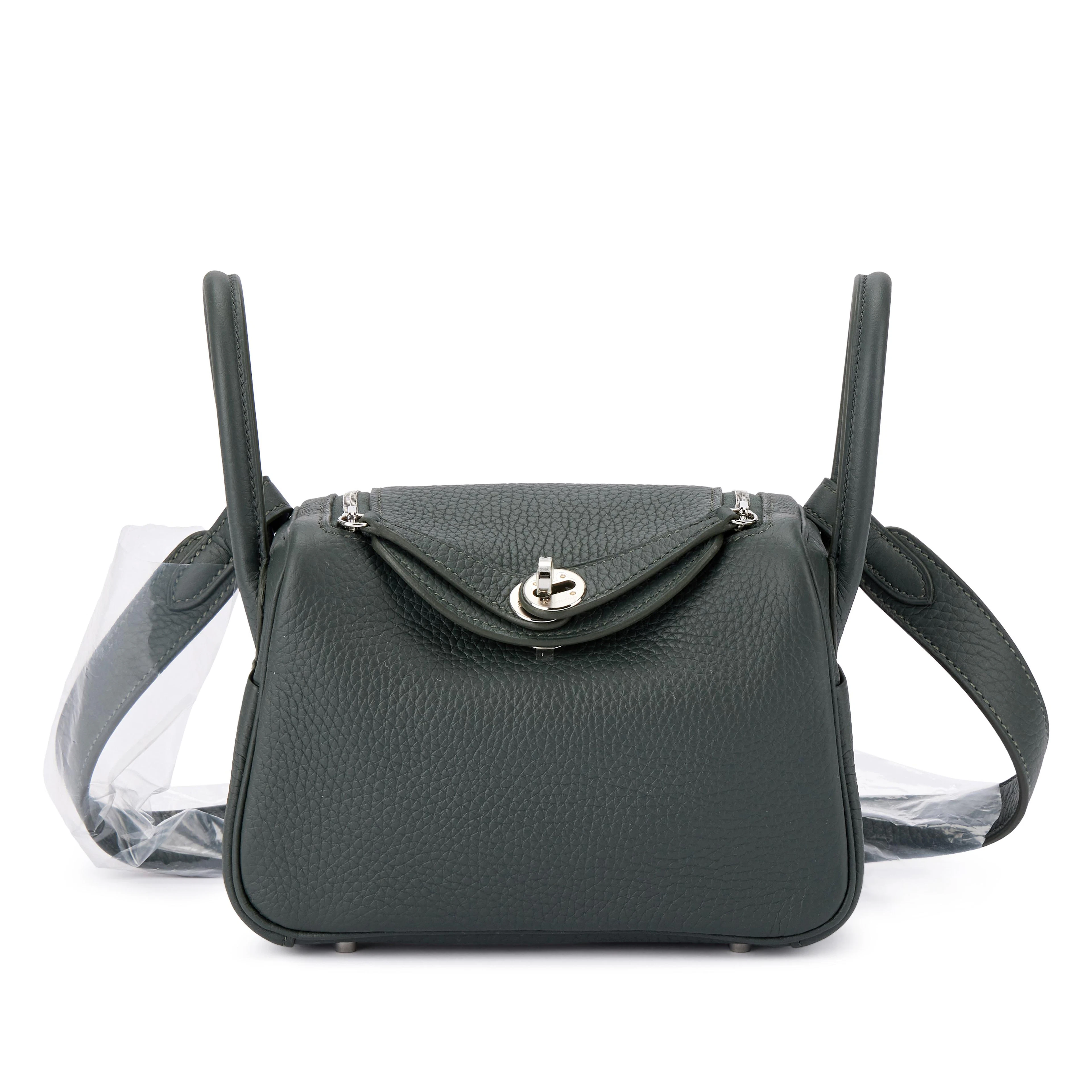 Vert Mangrove Clemence Mini Lindy II Palladium Hardware, 2025