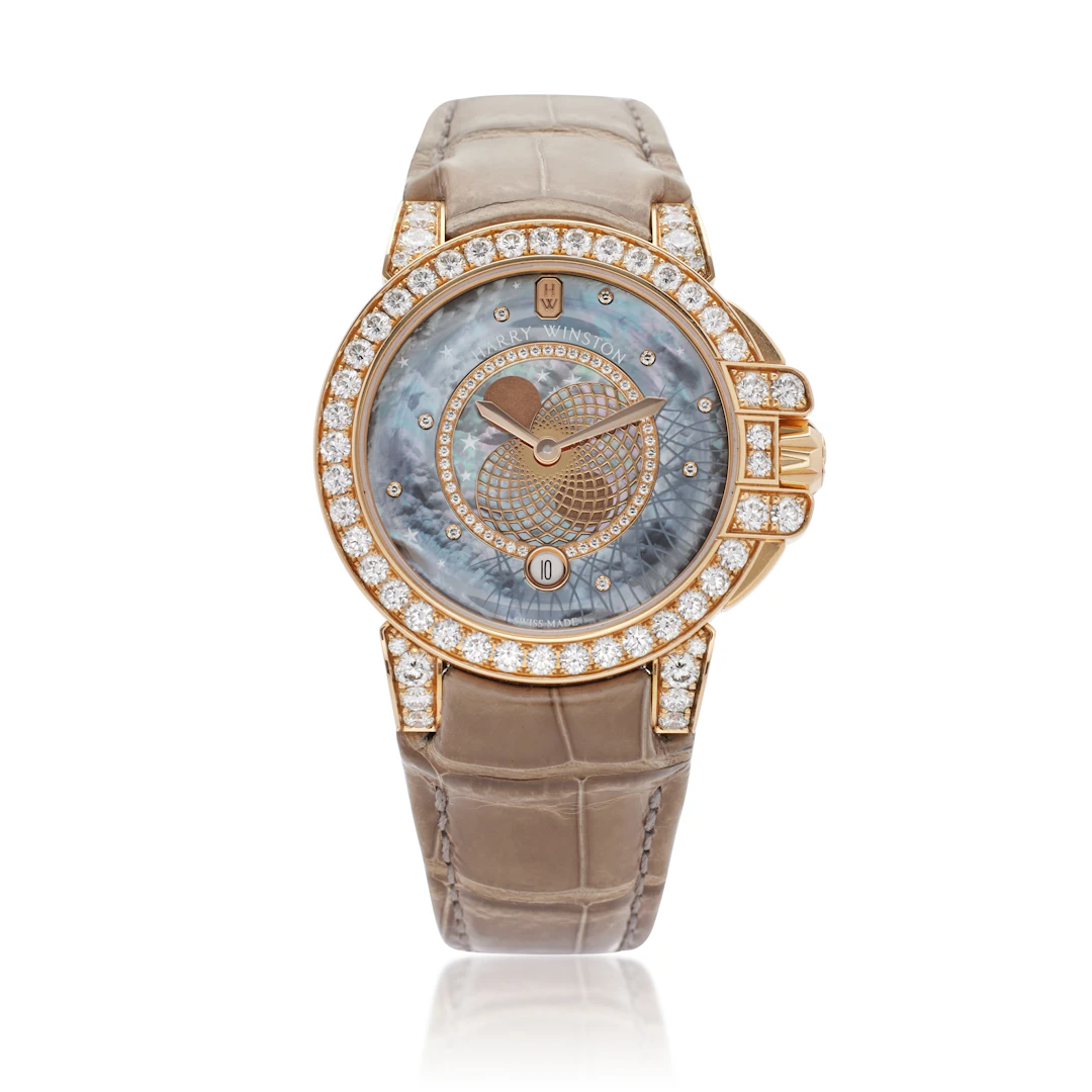 Ocean Date Moon Phase (Reference OCEQMP36-2). A 36mm rose gold diamond-set