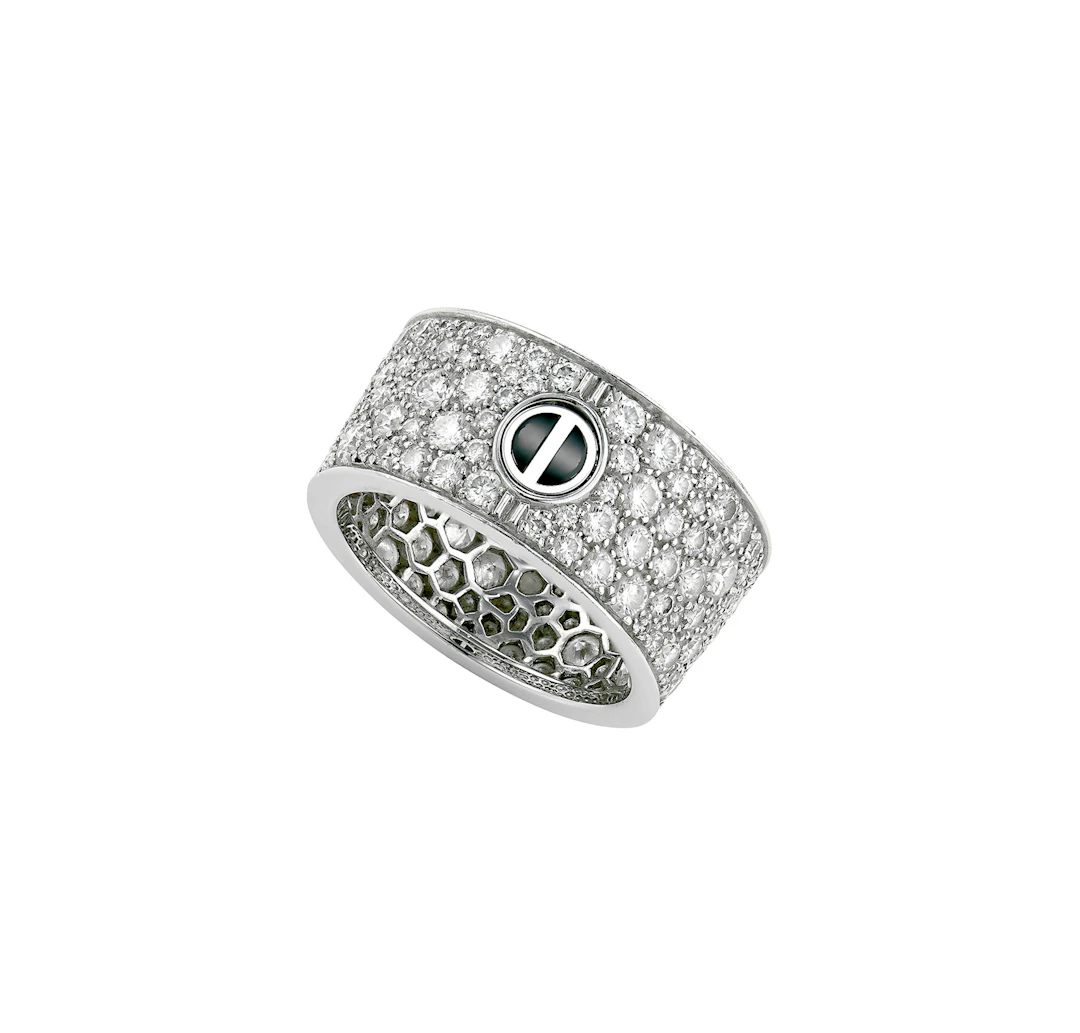 Ceramic and Diamond Love Ring