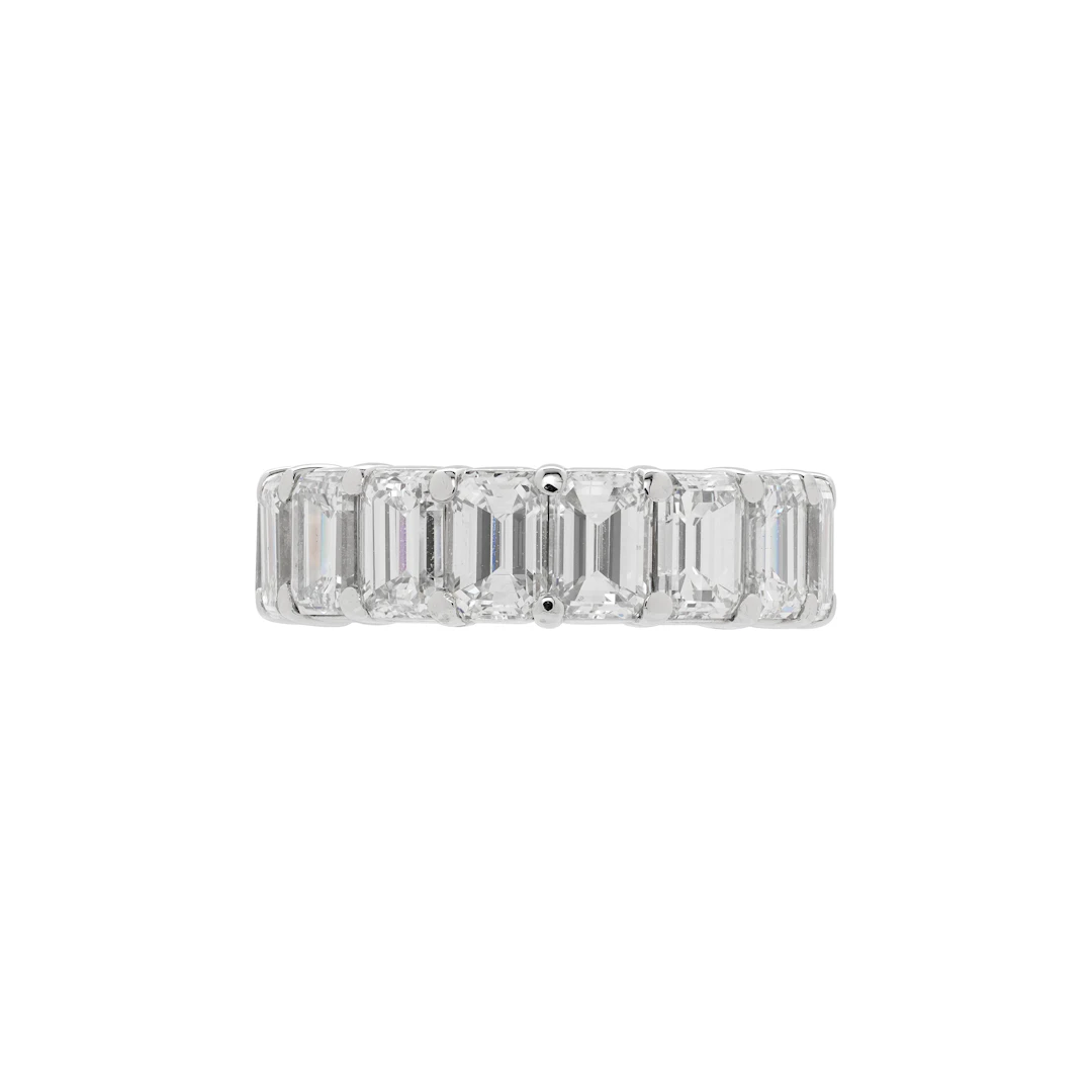 Platinum and 7.00ctw Emerald Cut Diamond Eternity Band Ring