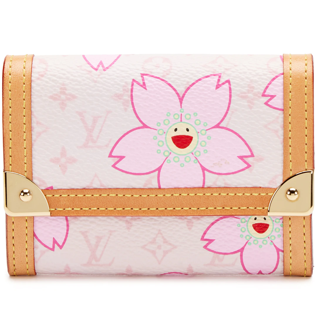 Takashi Murakami Pink Cherry Blossom Monogram Canvas Porte Monnaie