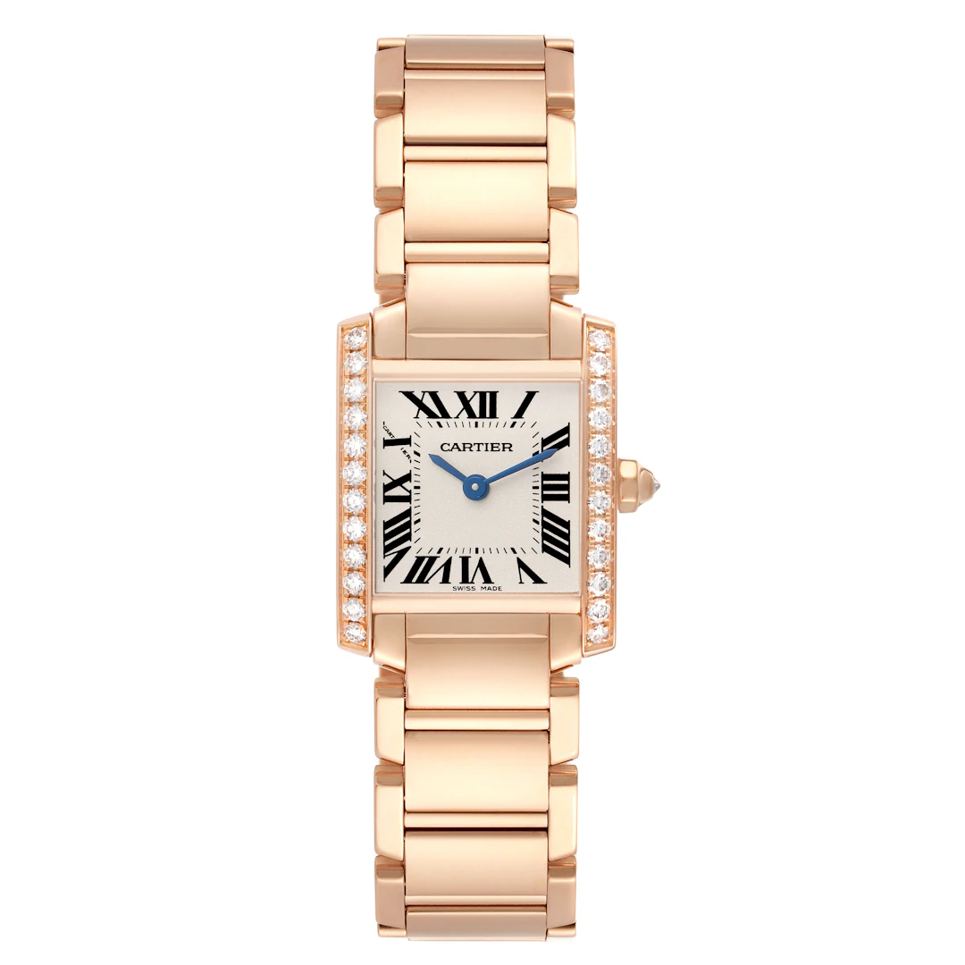 Tank Francaise (Reference WJTA0022). A 30mm rose gold diamond-set