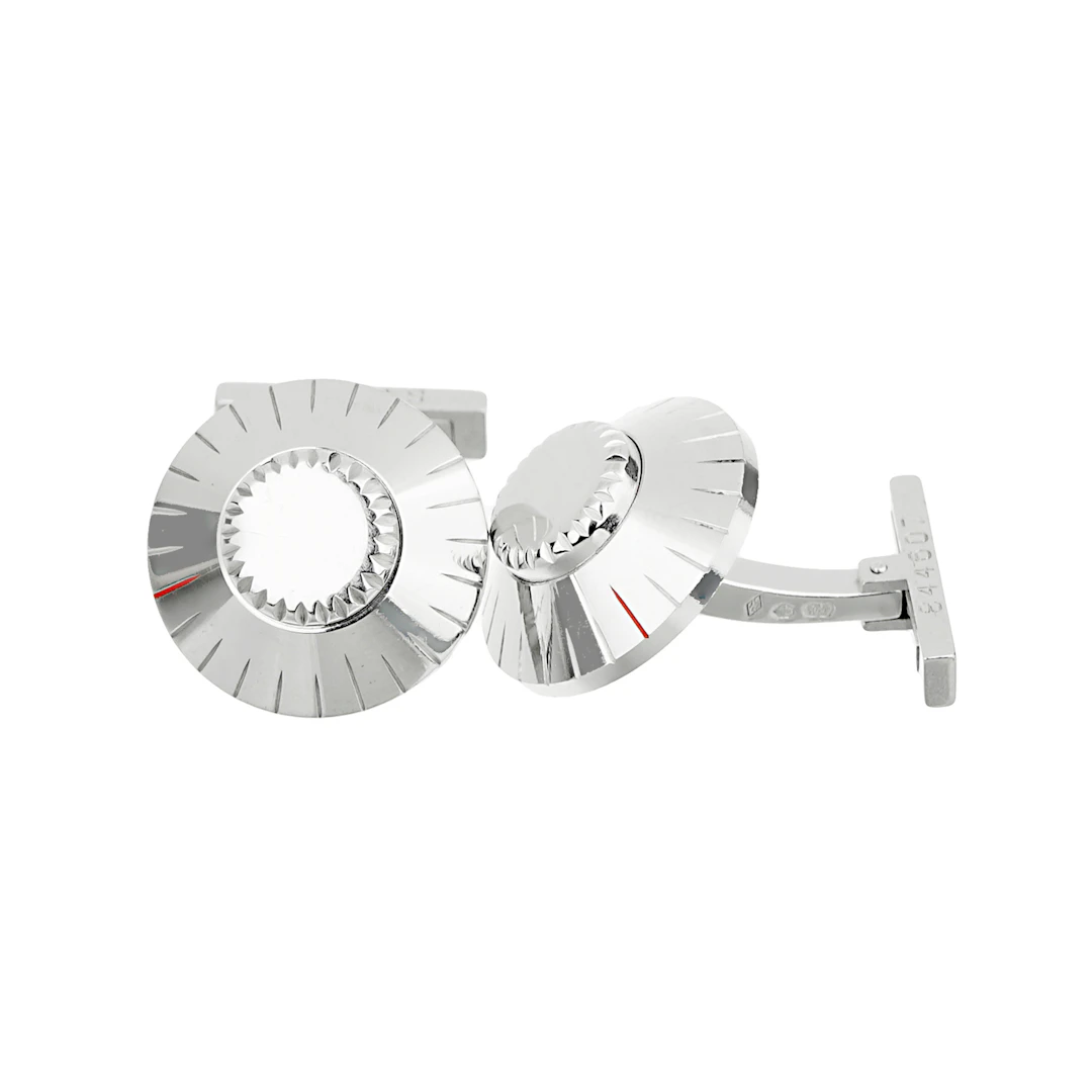 White Gold Safe Lock Combination Cufflinks