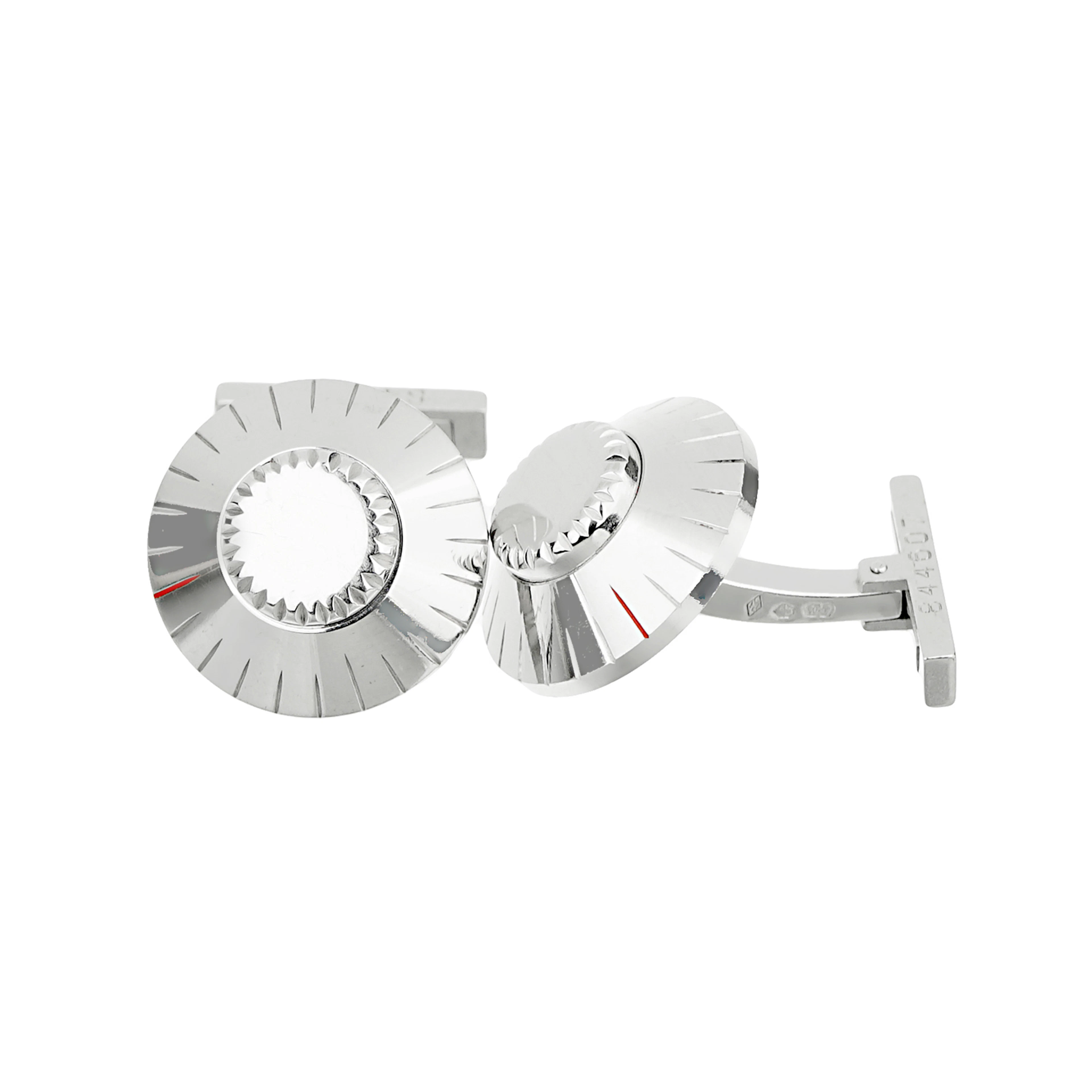 White Gold Safe Lock Combination Cufflinks