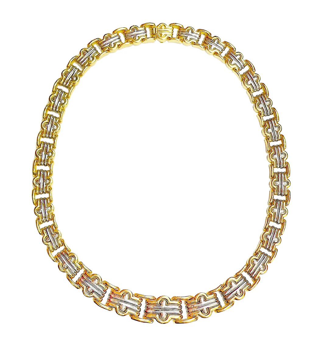 Gold and Stainless Steel Parentesi Necklace