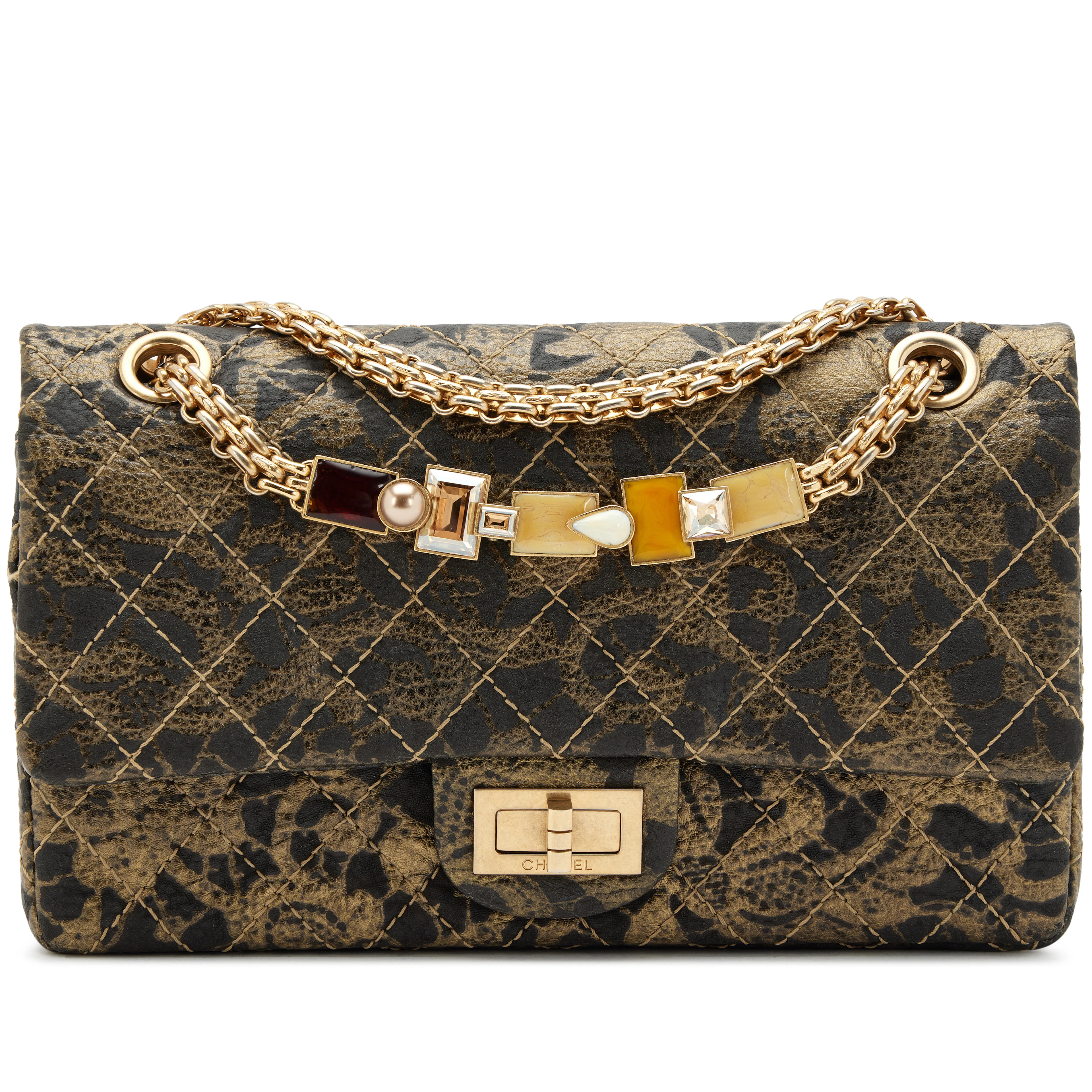Limited Edition Gold and Black Painted Quilted Buffalo Paris-Moscow