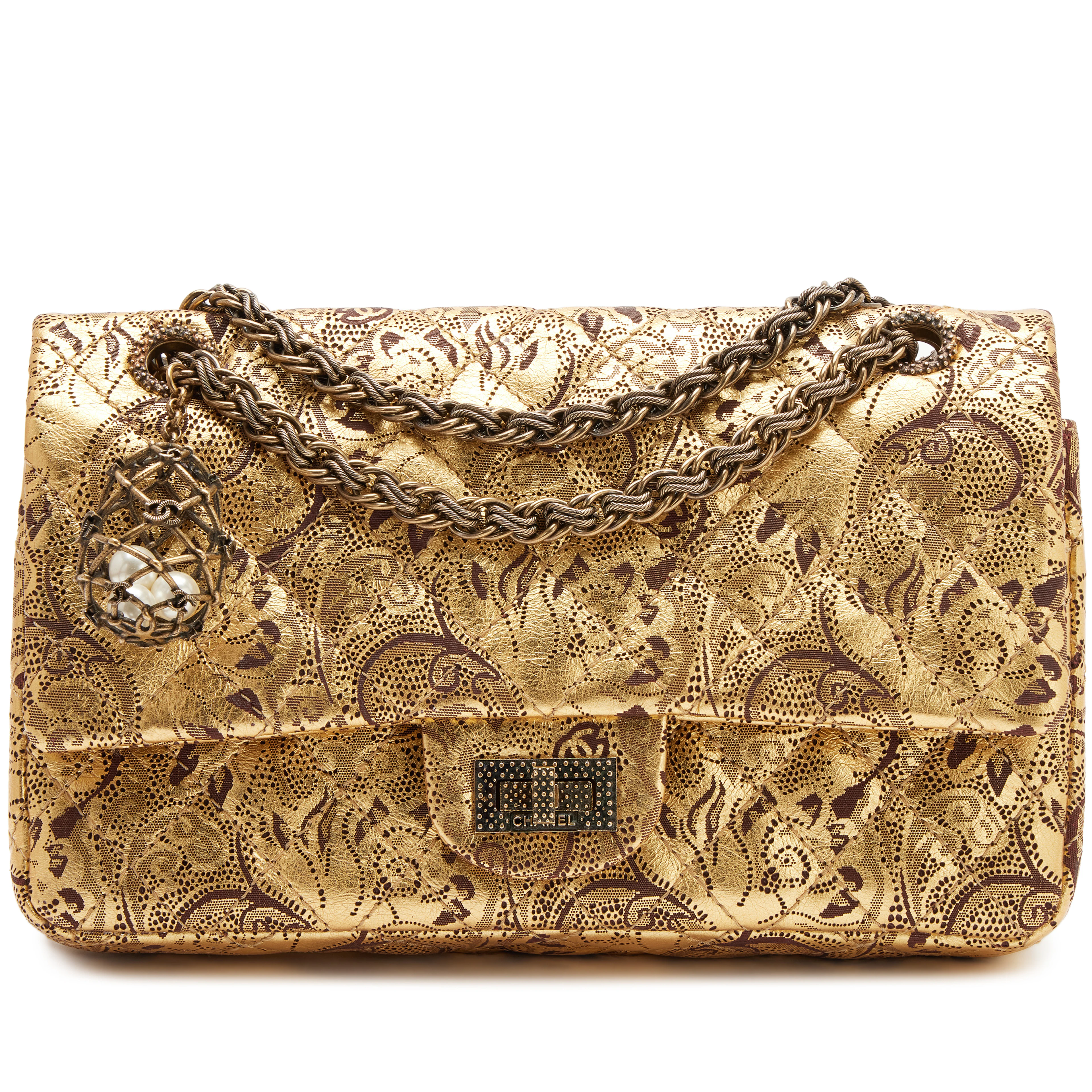 Gold Brocade Hand Painted Lace Quilted Buffalo Paris-Moscow 225 Reissue