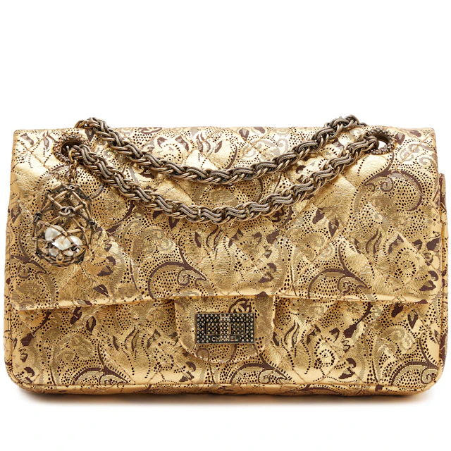 Gold Brocade Hand Painted Lace Quilted Buffalo Paris-Moscow 225 Reissue