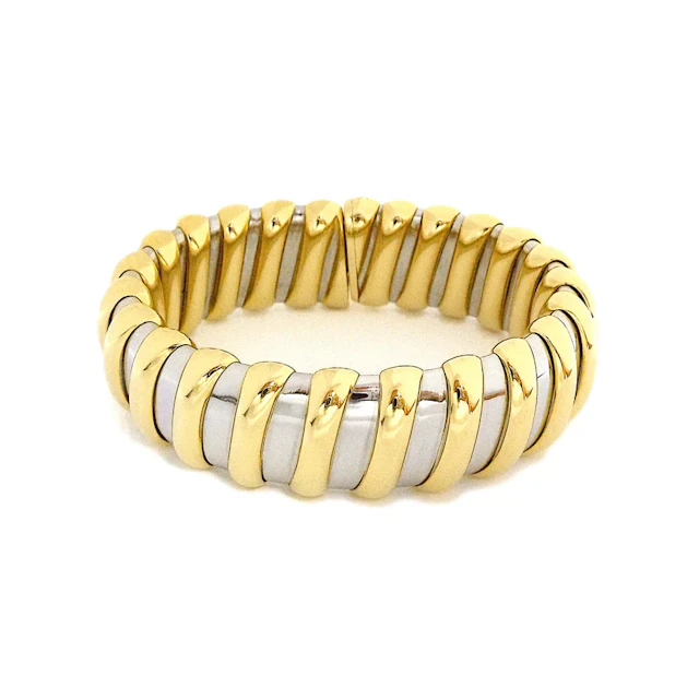Gold and Stainless Steel Tubogas Cuff Bracelet
